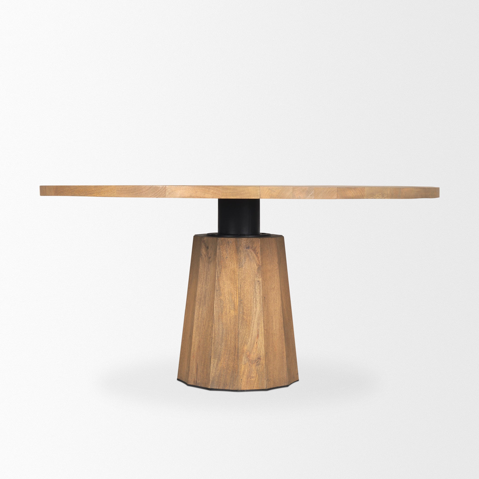 Swanson 60" Light Brown Wood Round Pedestal Dining Table - Central Designs