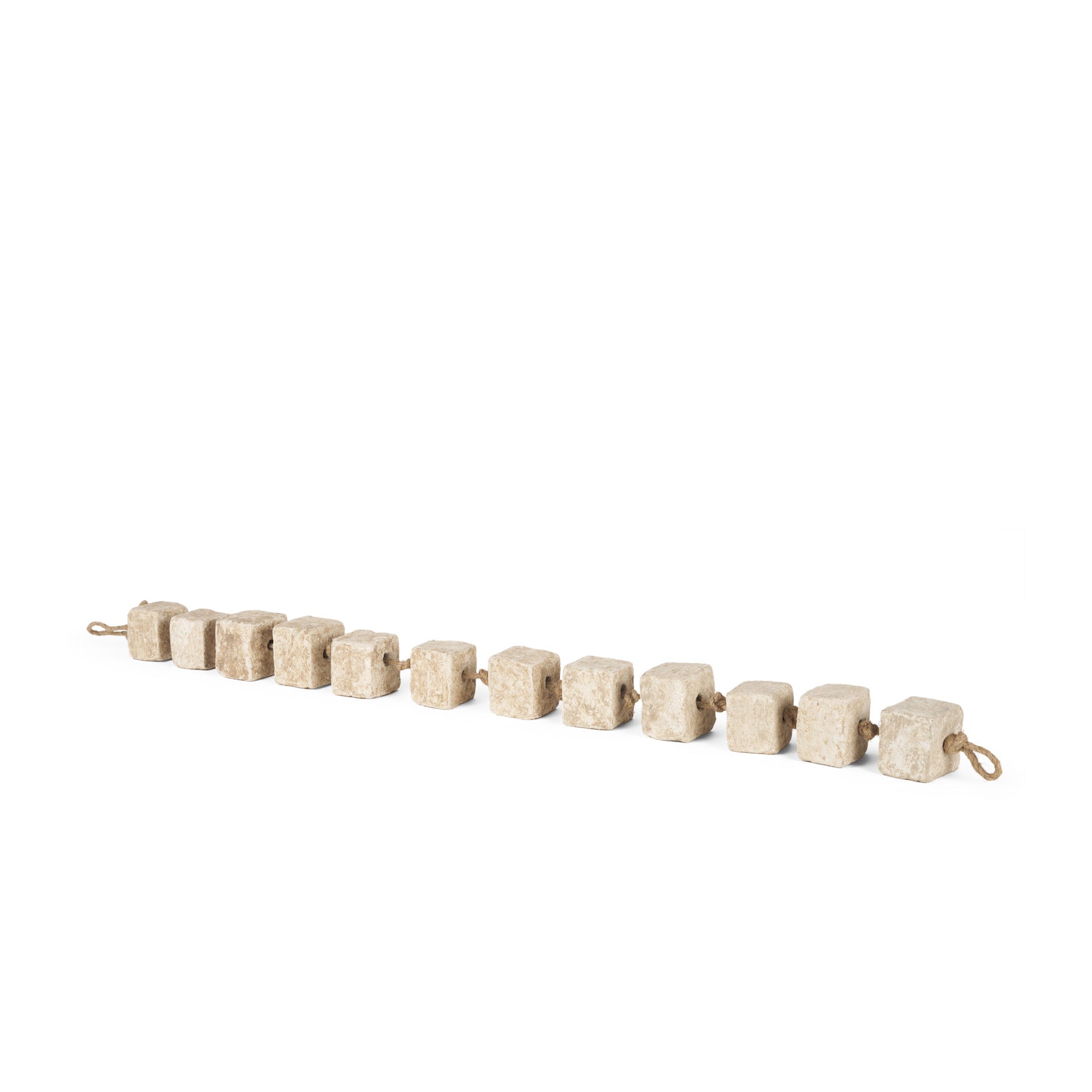 Mala Beige Paper Mache Cube Garland - Central Designs