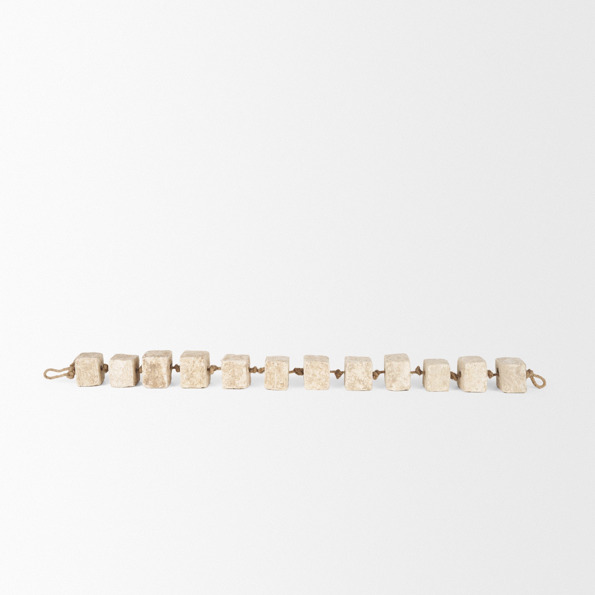Mala Beige Paper Mache Cube Garland - Central Designs