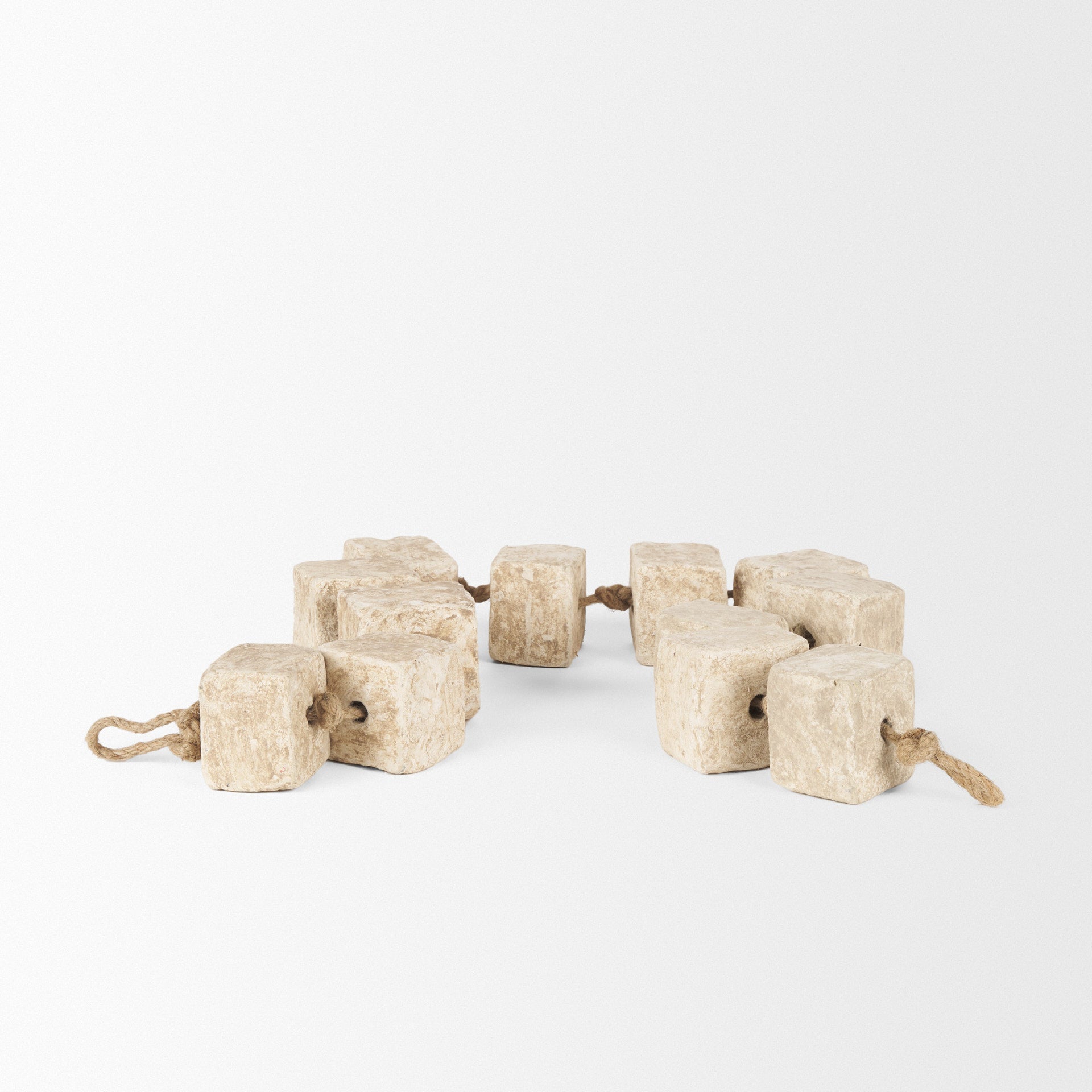 Mala Beige Paper Mache Cube Garland - Central Designs