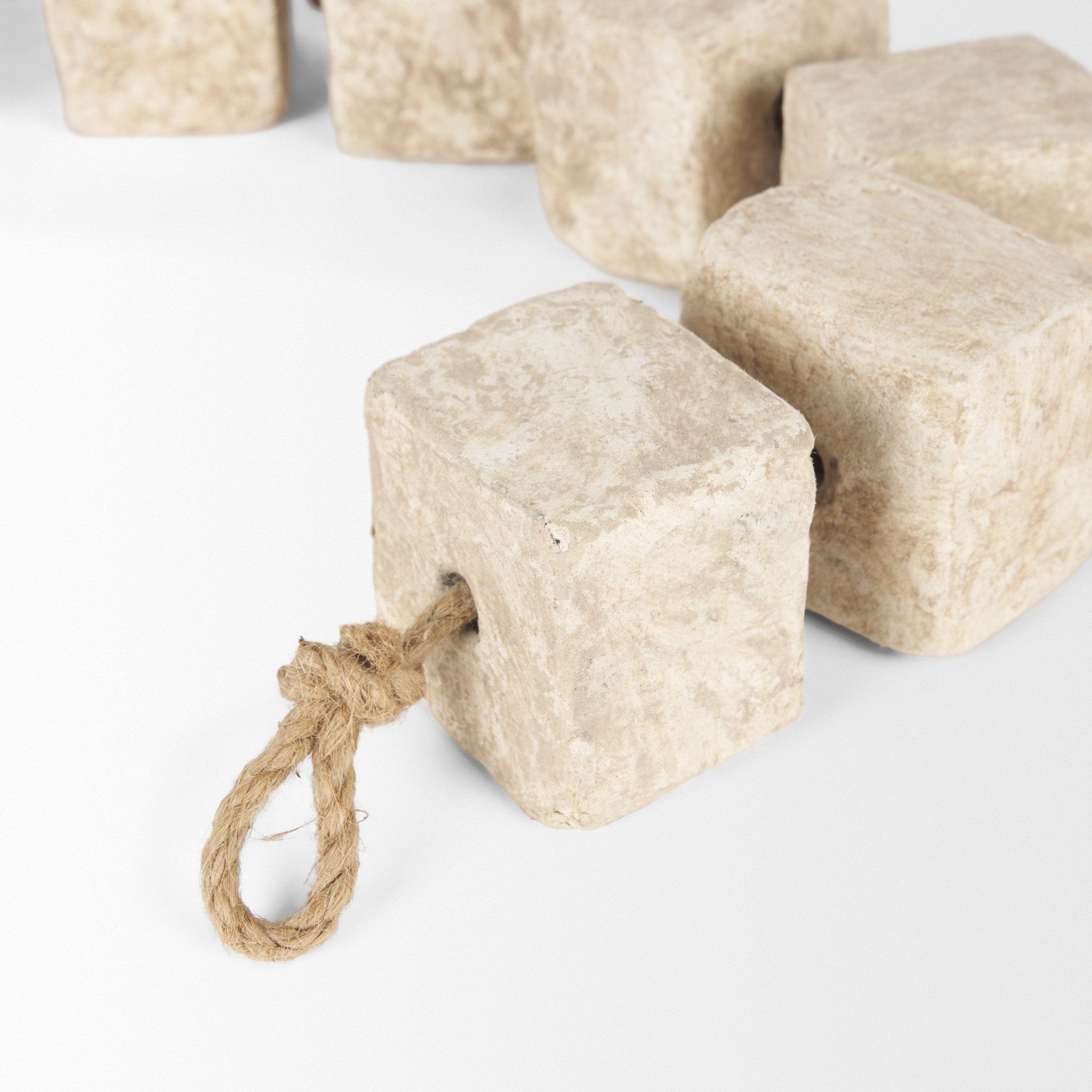 Mala Beige Paper Mache Cube Garland - Central Designs