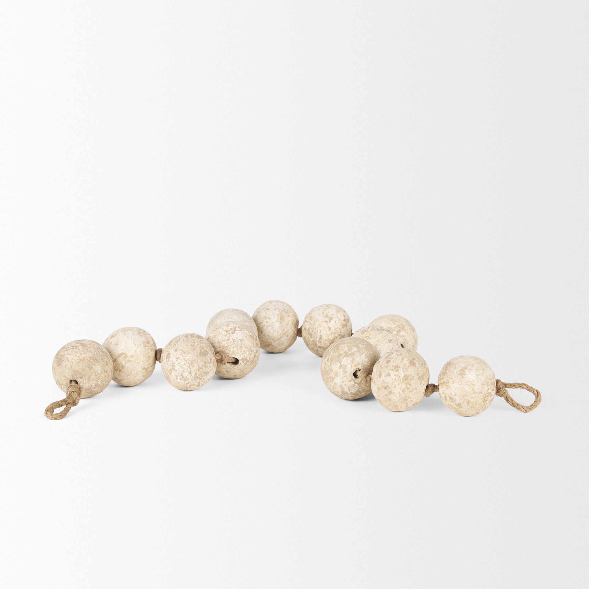 Varamala Beige Paper Mache Sphere Garland - Central Designs