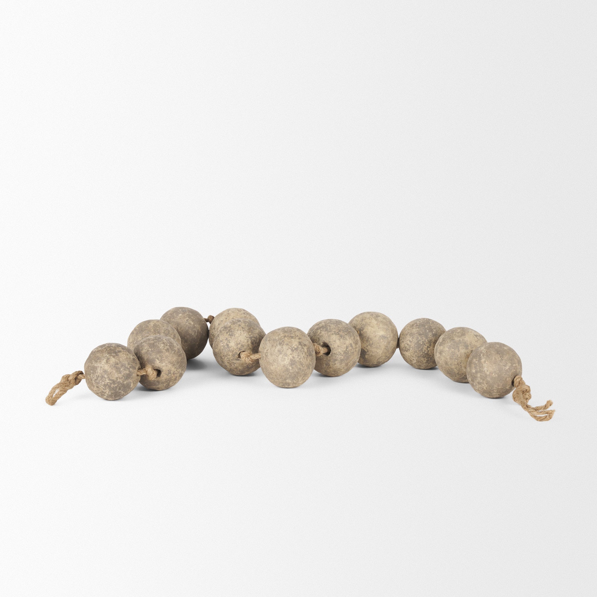 Varamala Dark Beige Paper Mache Sphere Garland - Central Designs