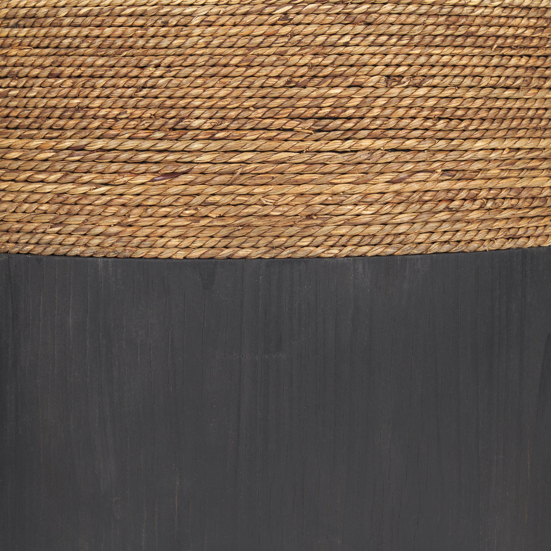 Wenopa Matte Black Wood w/ Natural Jute Accent Tables - Central Designs