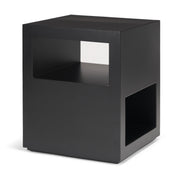 Vondra Matte Black Metal w/ Open Shelves Side table - Central Designs