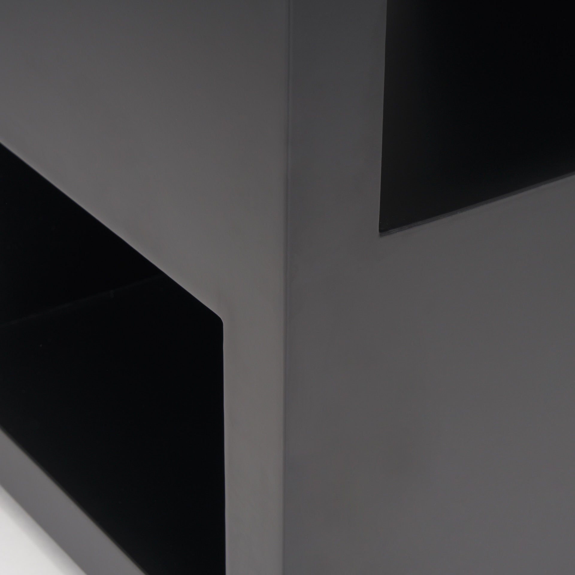 Vondra Matte Black Metal w/ Open Shelves Side table - Central Designs