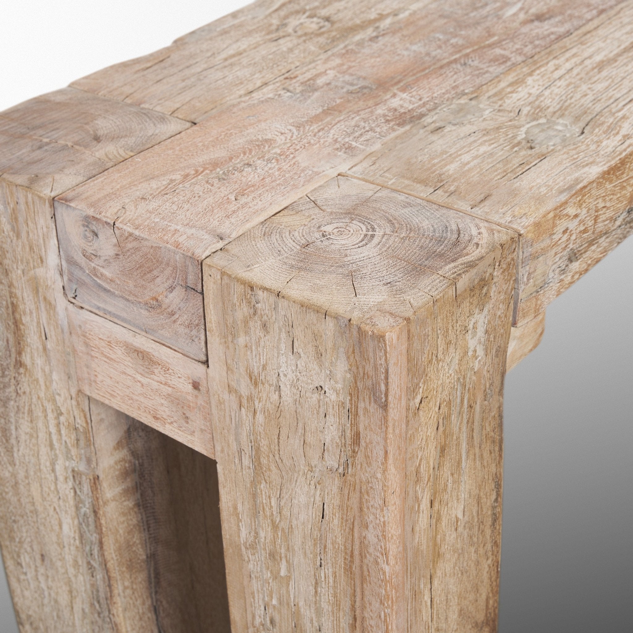 McArthur Whitewash Reclaimed Wood Console Table - Central Designs