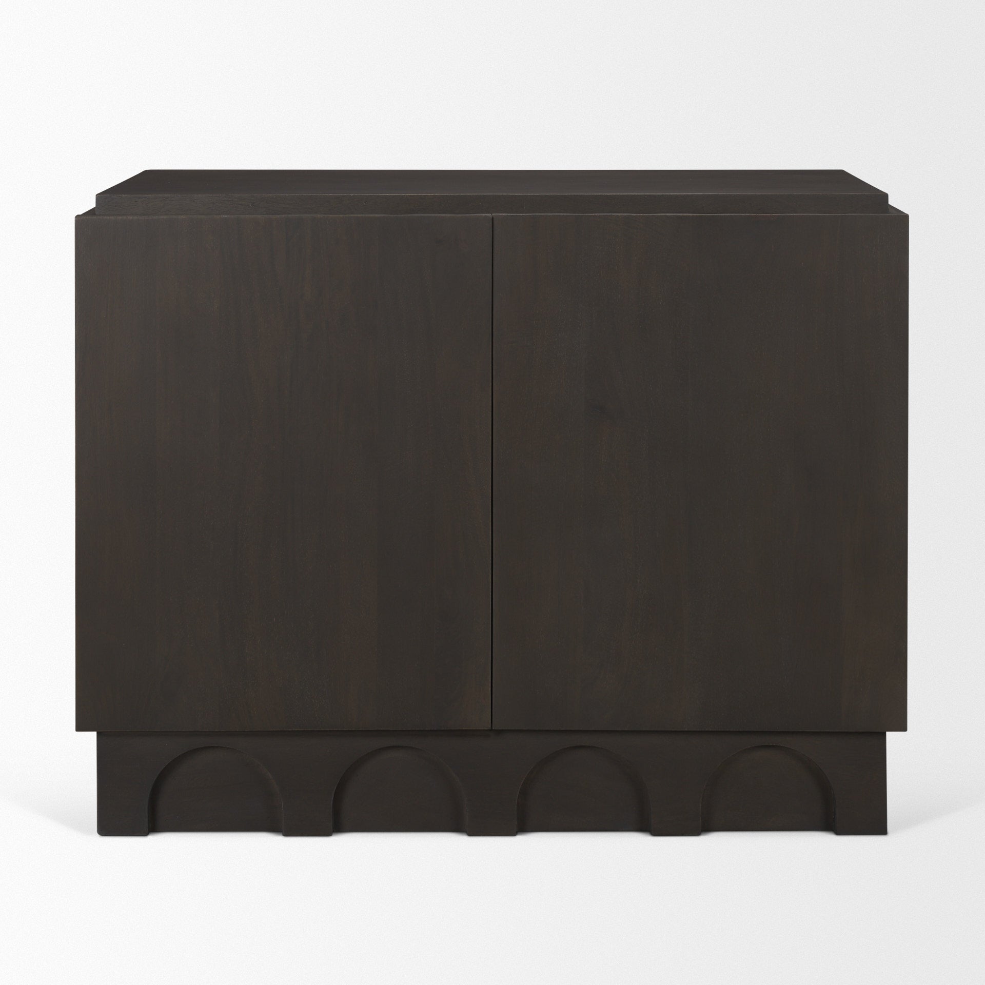 Wagner Dark Brown Wood w/ Arched Design Accent Cabinet - Central Designs