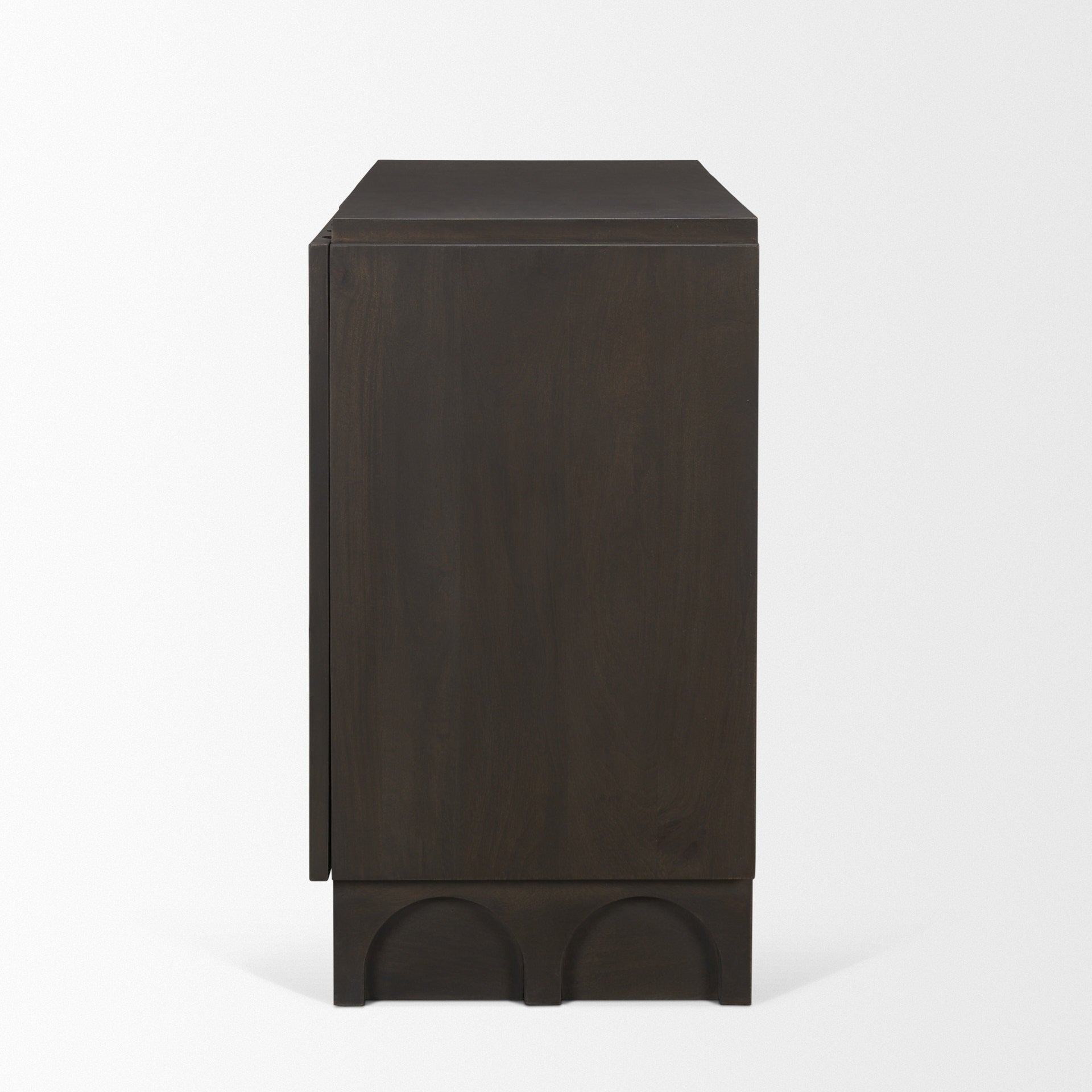 Wagner Dark Brown Wood w/ Arched Design Accent Cabinet - Central Designs