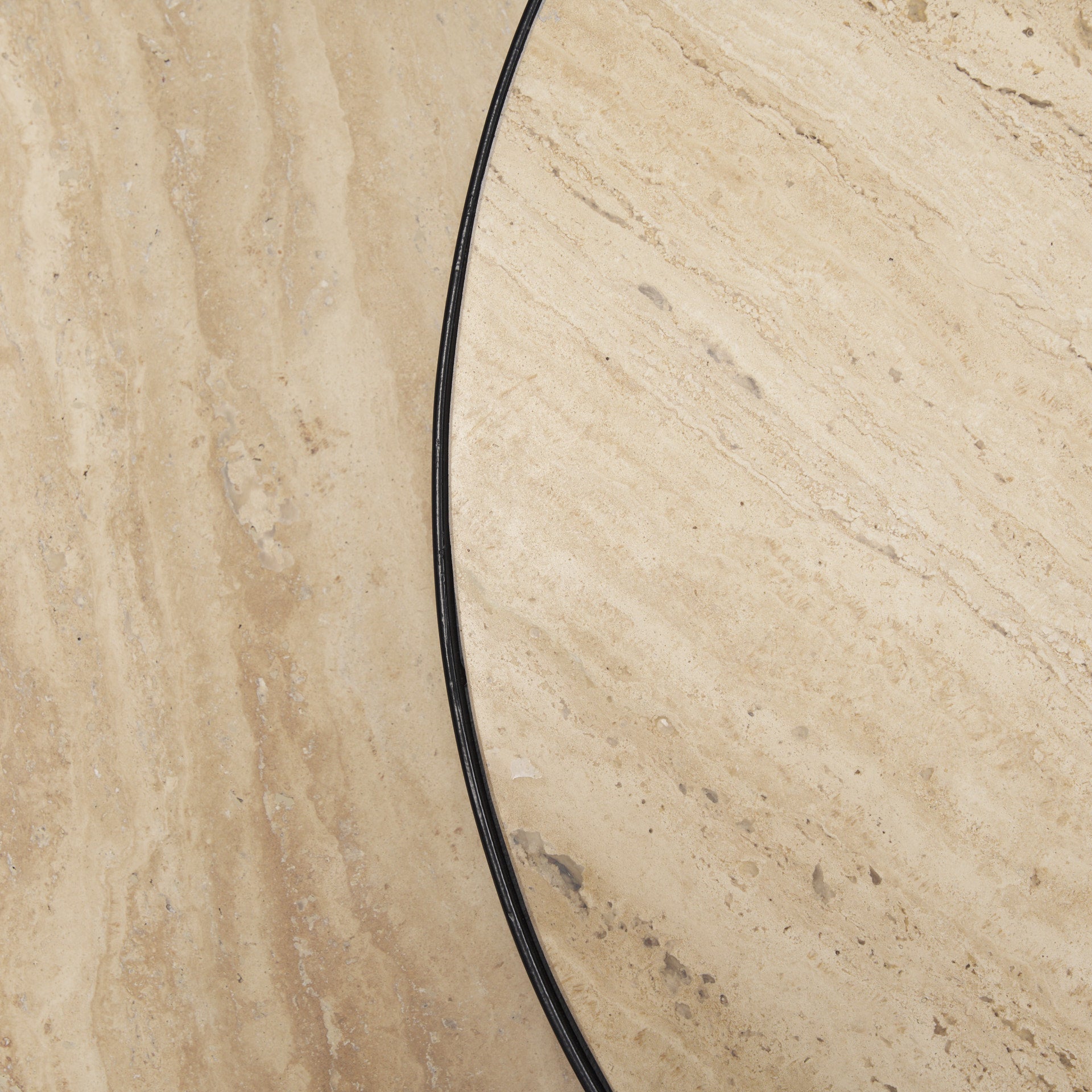 Wade Travertine Marble w/ Matte Black Metal Coffee Tables - Central Designs