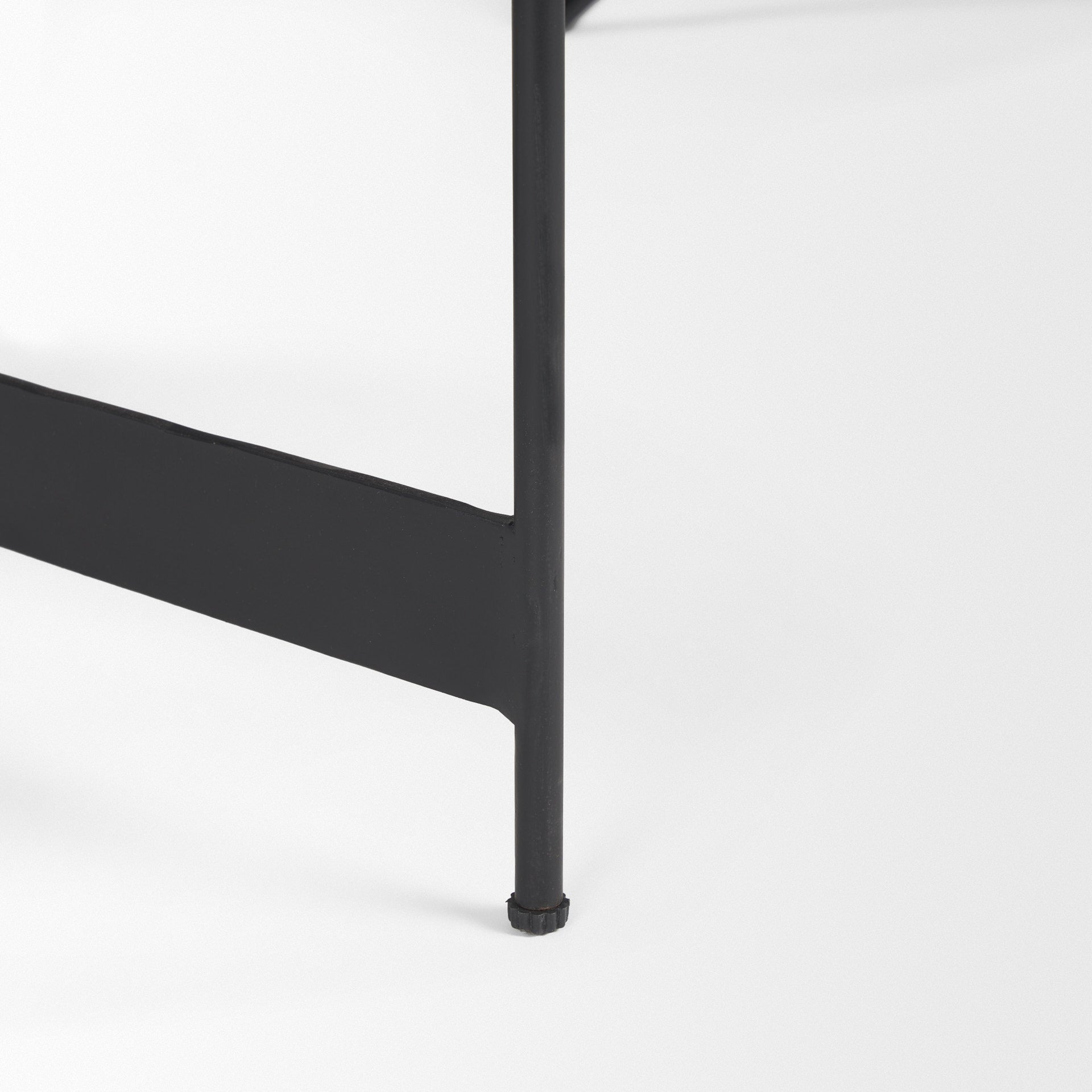 Wade Travertine Marble w/ Matte Black Metal Coffee Tables - Central Designs