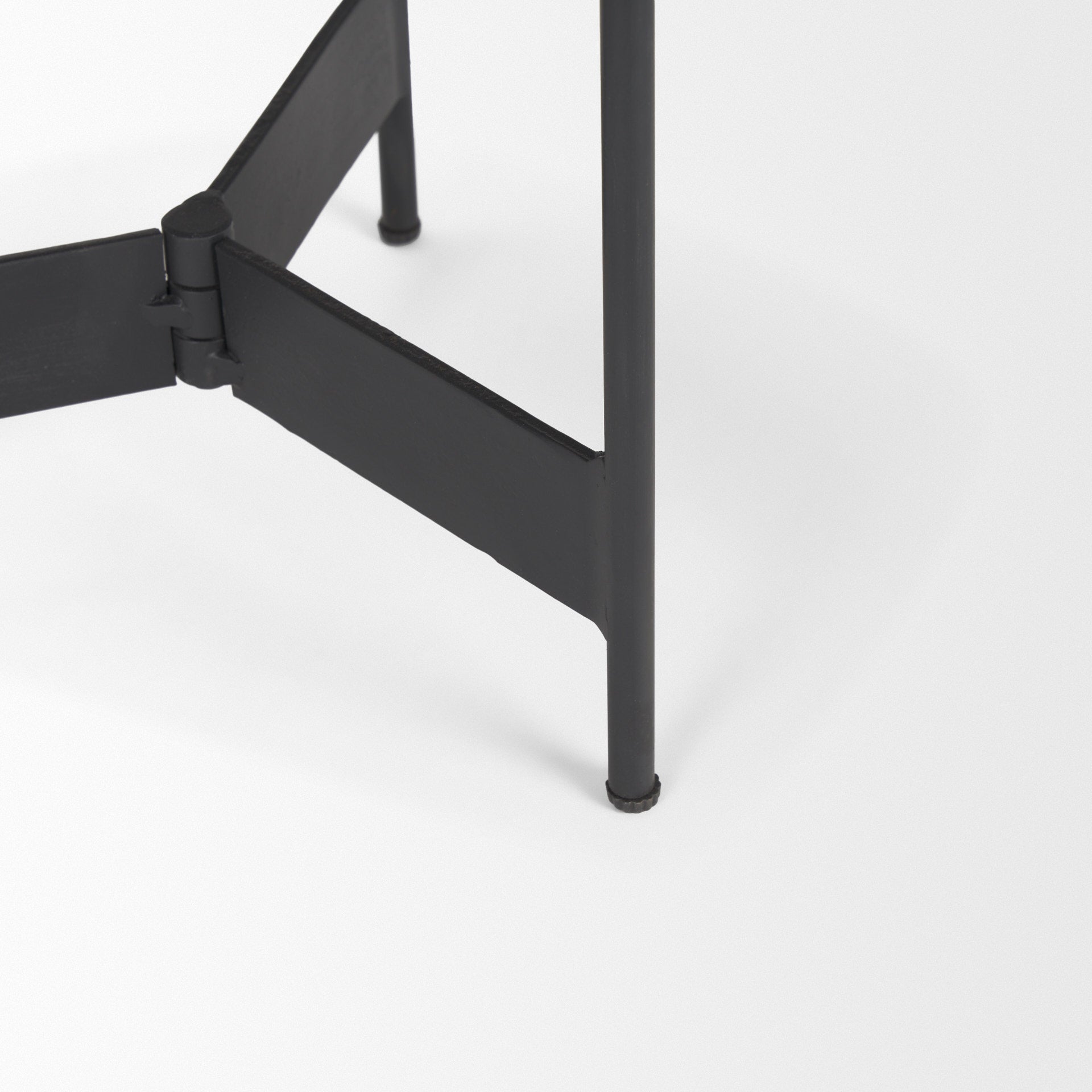 Wade Travertine Marble w/ Matte Black Metal End Tables - Central Designs