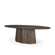Jovani 94" Solid Dark Brown Mango Wood Oval Dining Table - Central Designs