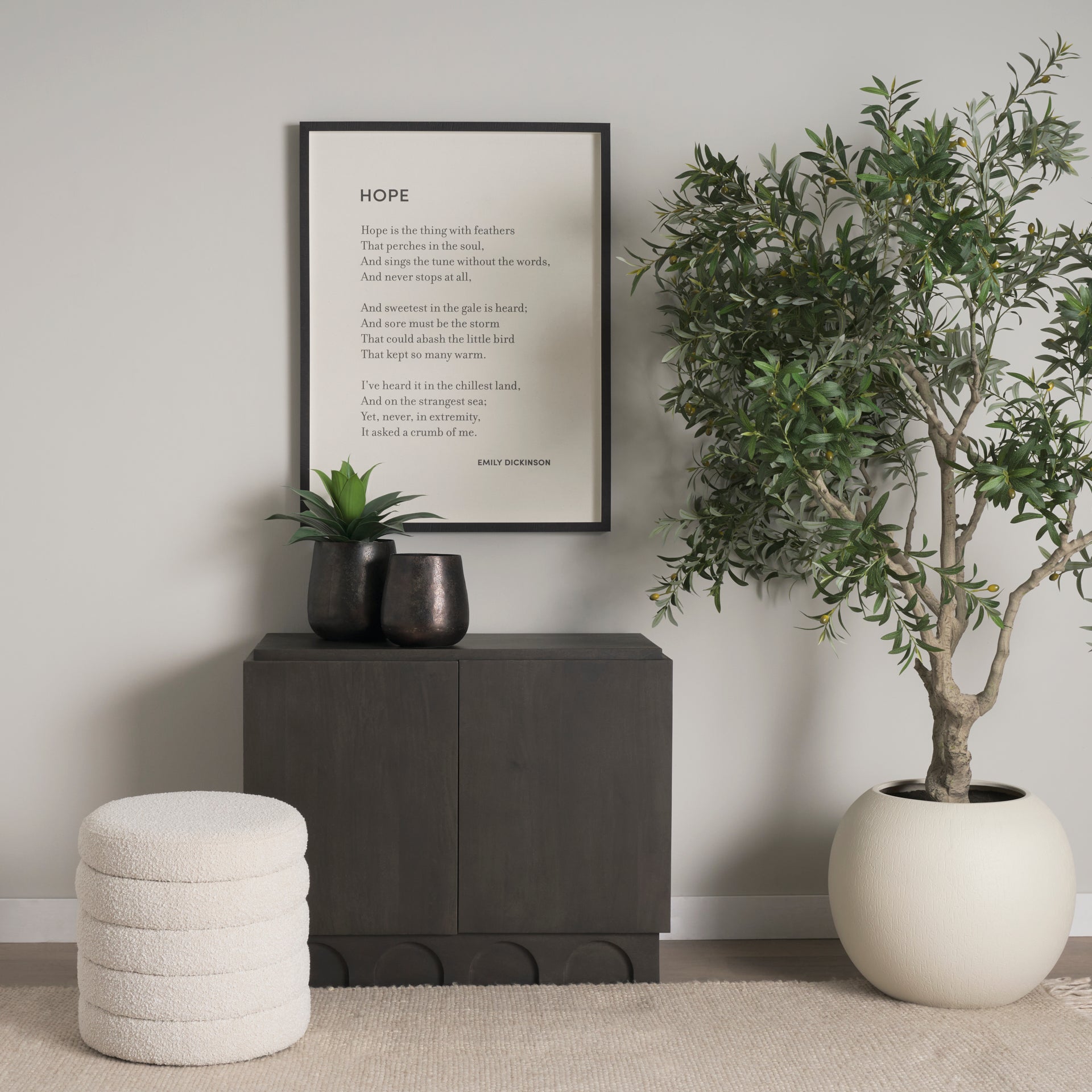 Wagner Dark Brown Wood w/ Arched Design Accent Cabinet - Central Designs