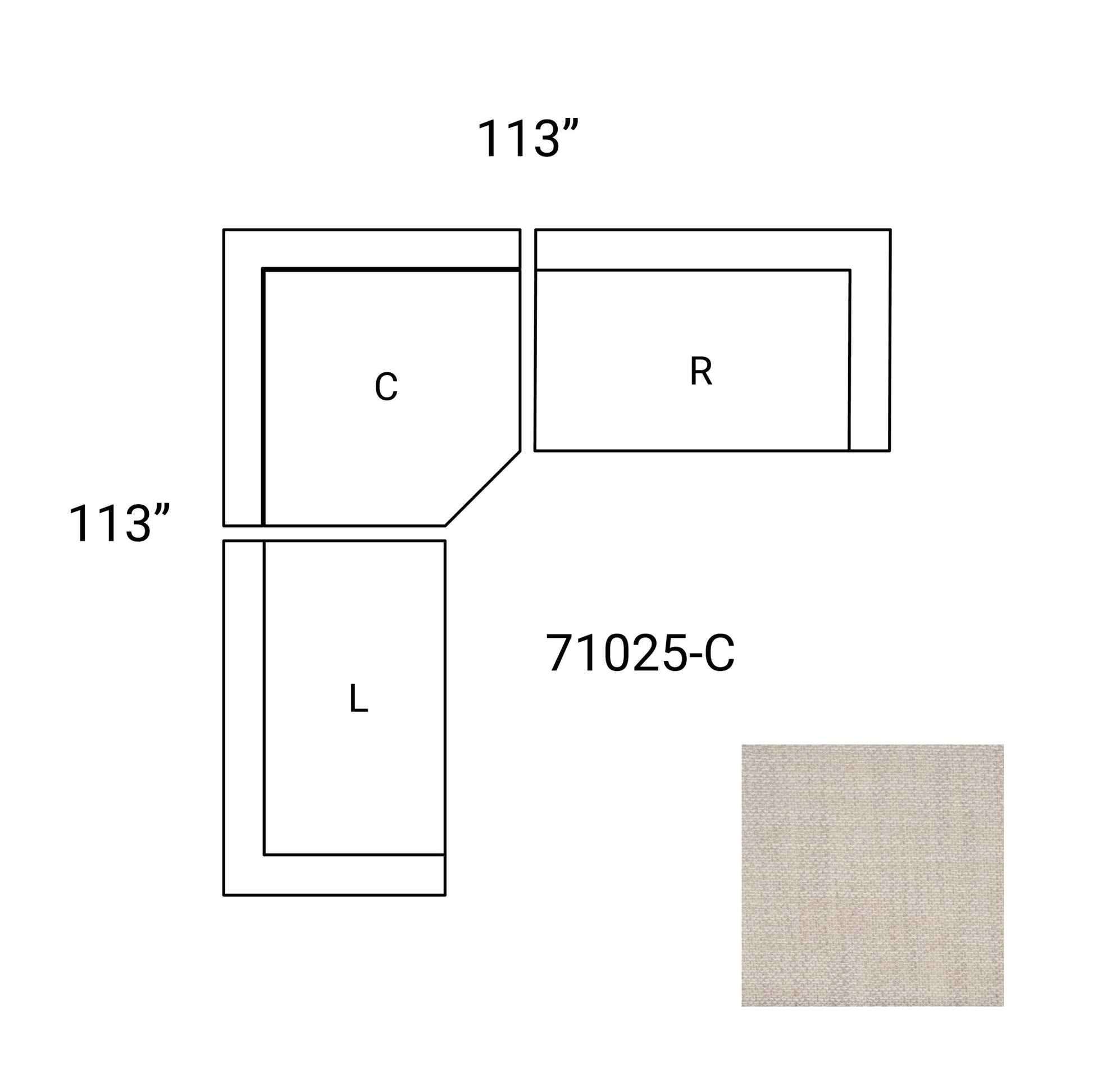 Warner Oatmeal 3 Piece Sofa Set W/Corner Piece - Central Designs