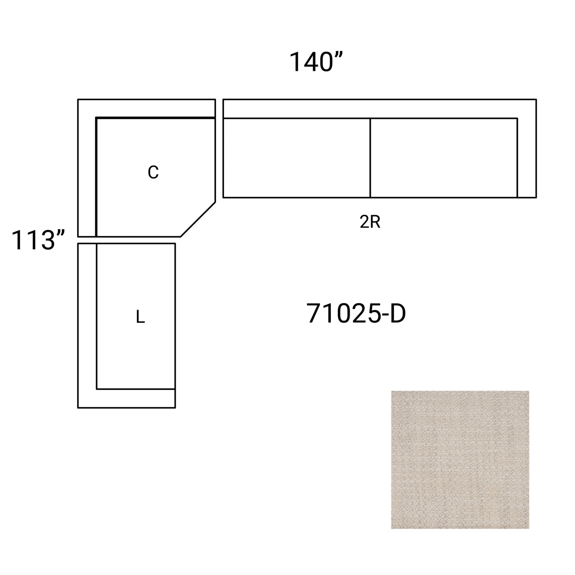 Warner Oatmeal 3 Piece Sofa Set w/Corner Piece - Central Designs