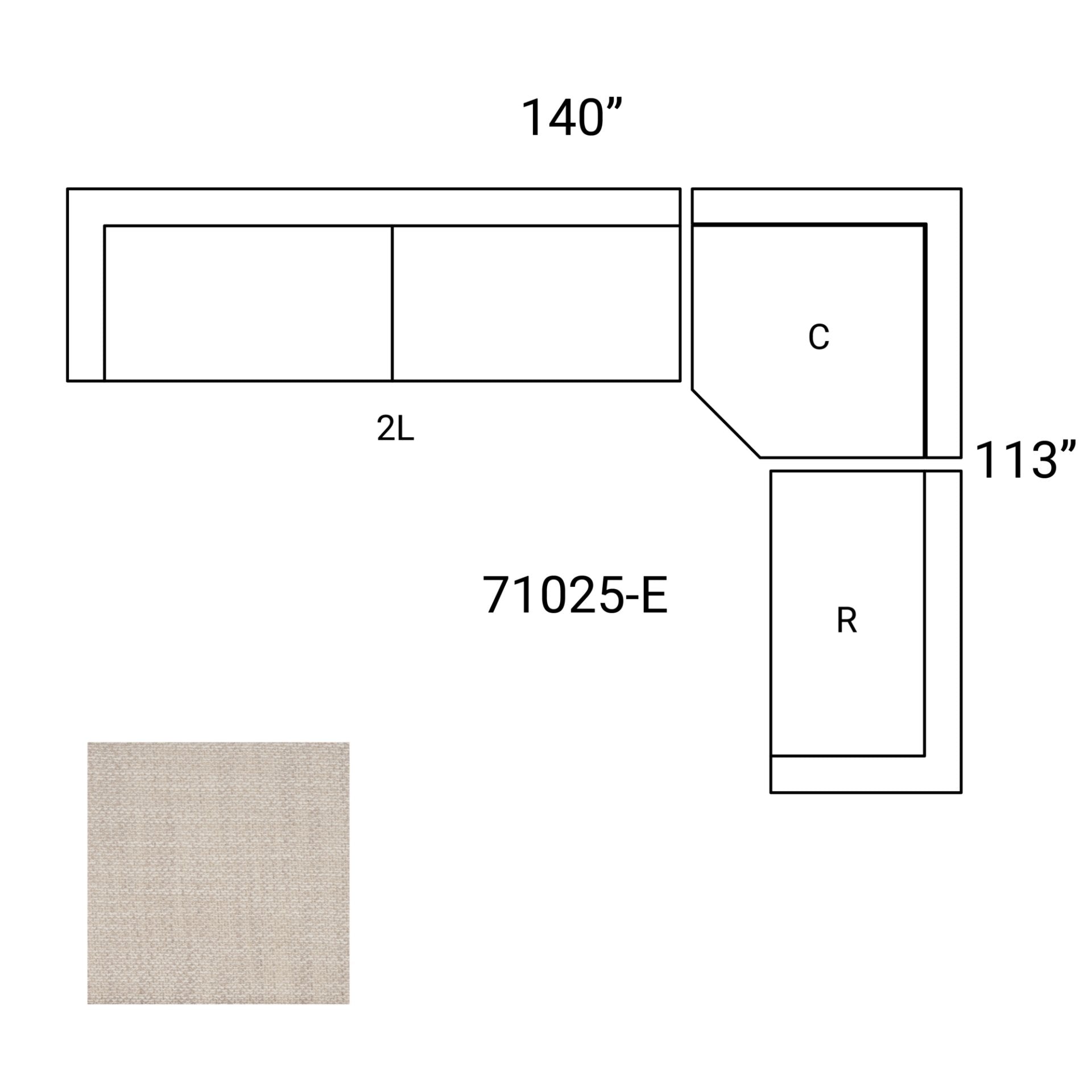 Warner Oatmeal 3 Piece Sofa Set w/Corner Piece - Central Designs