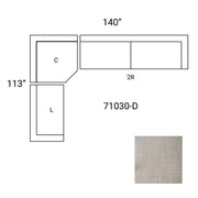 Warner Gray 3 Piece Sofa Set w/Corner Piece - Central Designs