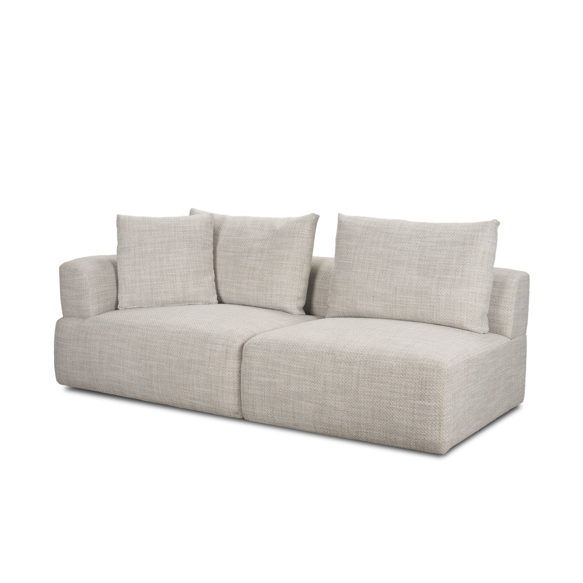Warner Gray 3 Piece Sofa Set w/Corner Piece - Central Designs