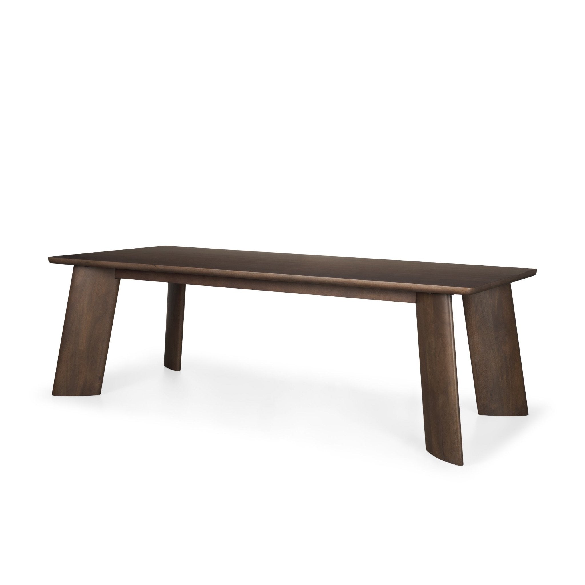 Jonan Solid Dark Brown Mango Wood Rectangular Dining Table - Central Designs