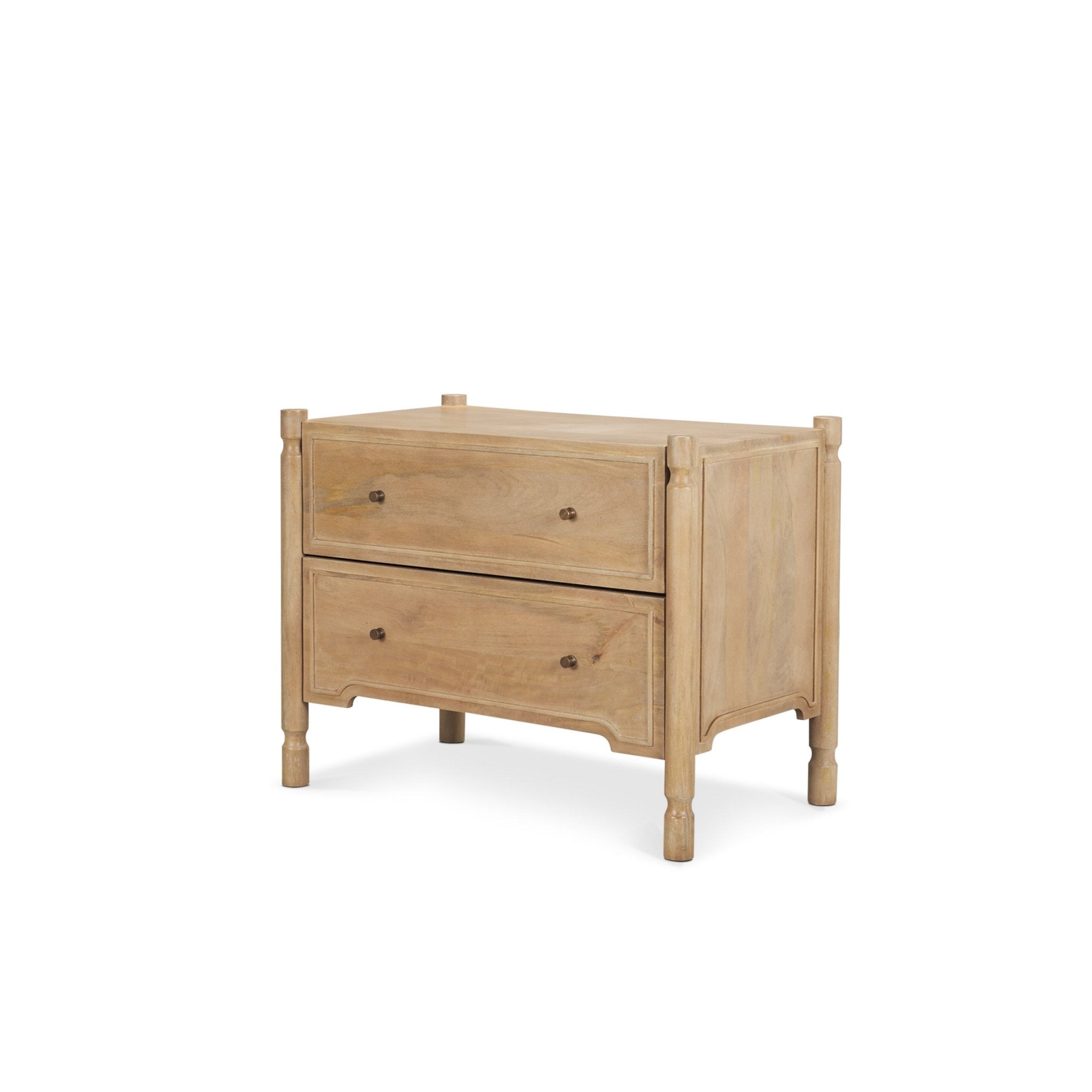 Phil Light Brown Wood 2 Drawer Accent Cabinet - Central Designs