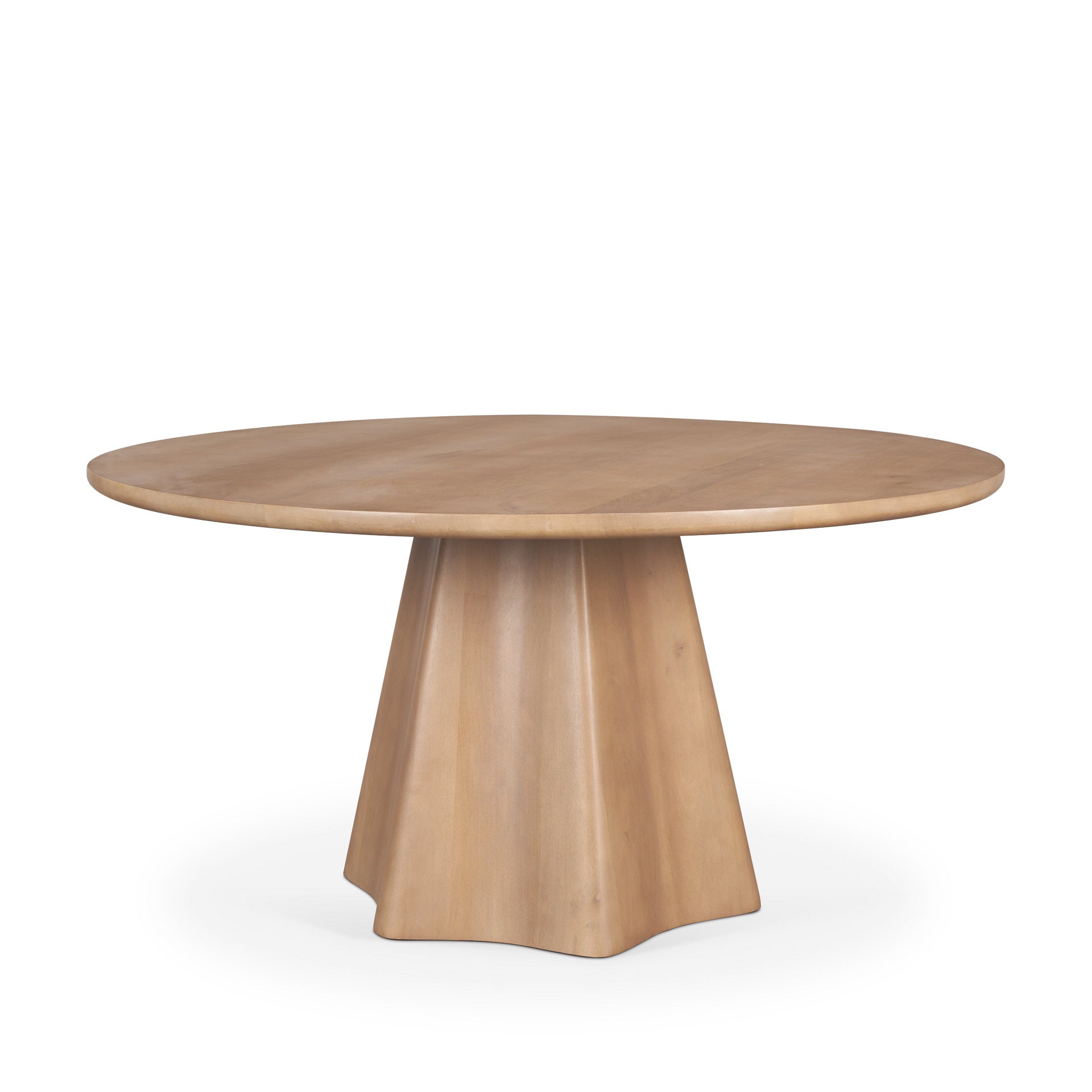 Jovani 60" Solid Light Brown Mango Wood Round Dining Table - Central Designs
