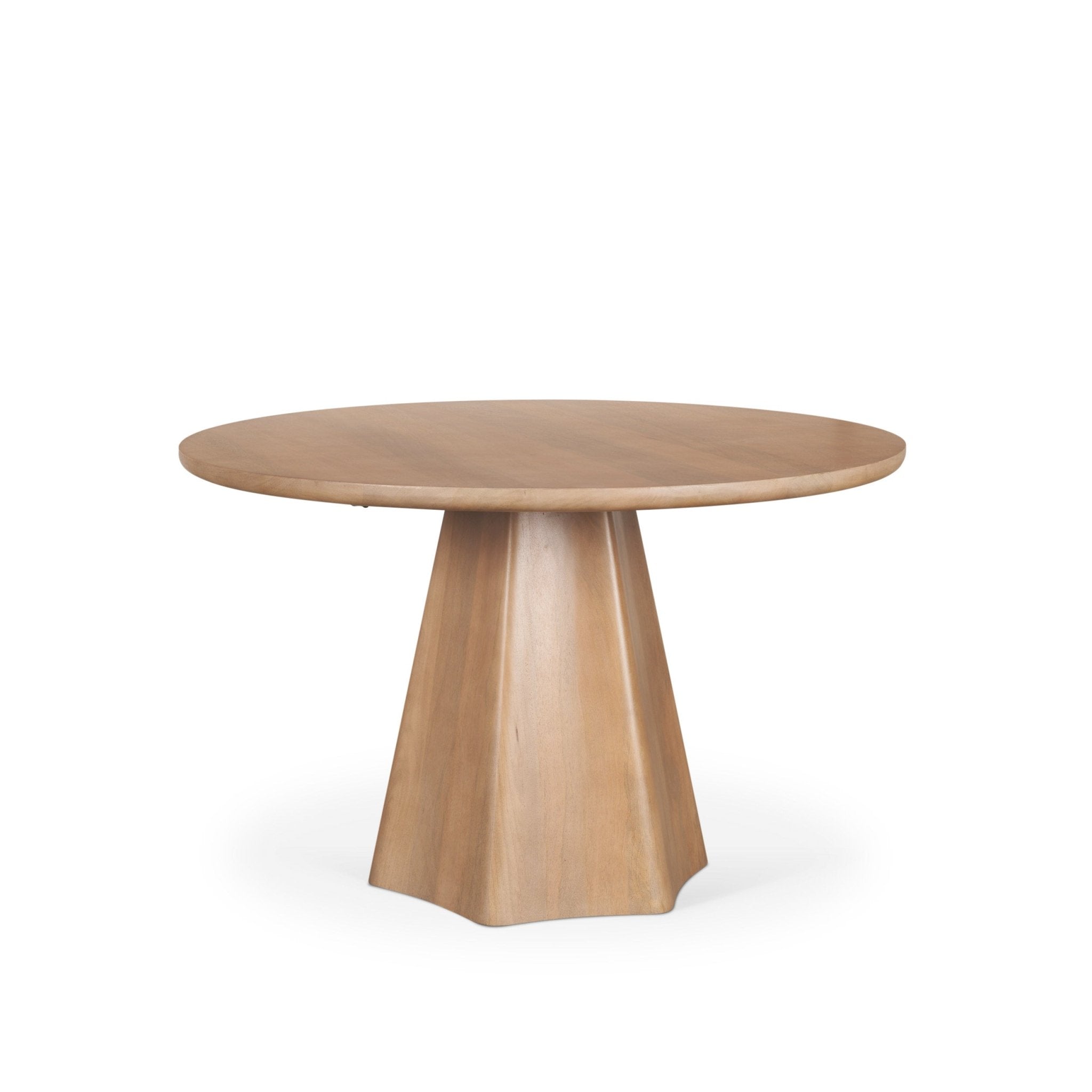 Jovani 48" Solid Light Brown Mango Wood Round Dining Table - Central Designs