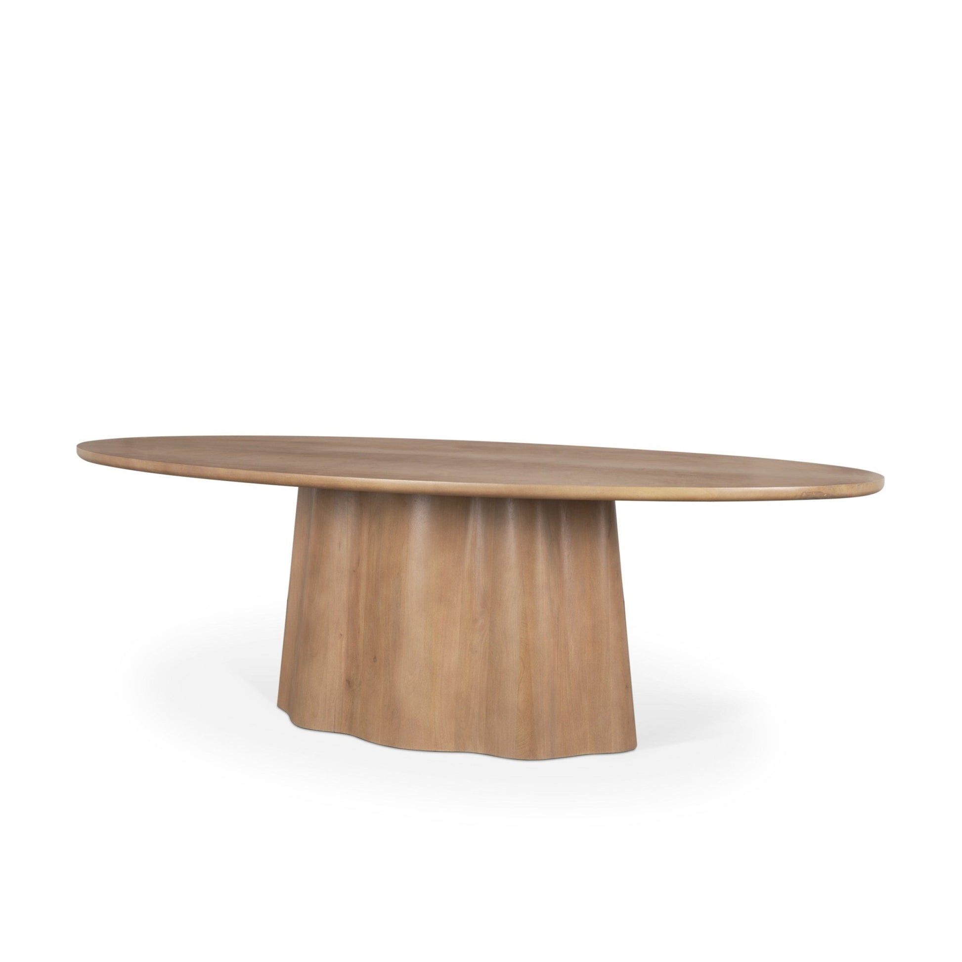 Jovani 94" Solid Light Brown Mango Wood Oval Dining Table - Central Designs