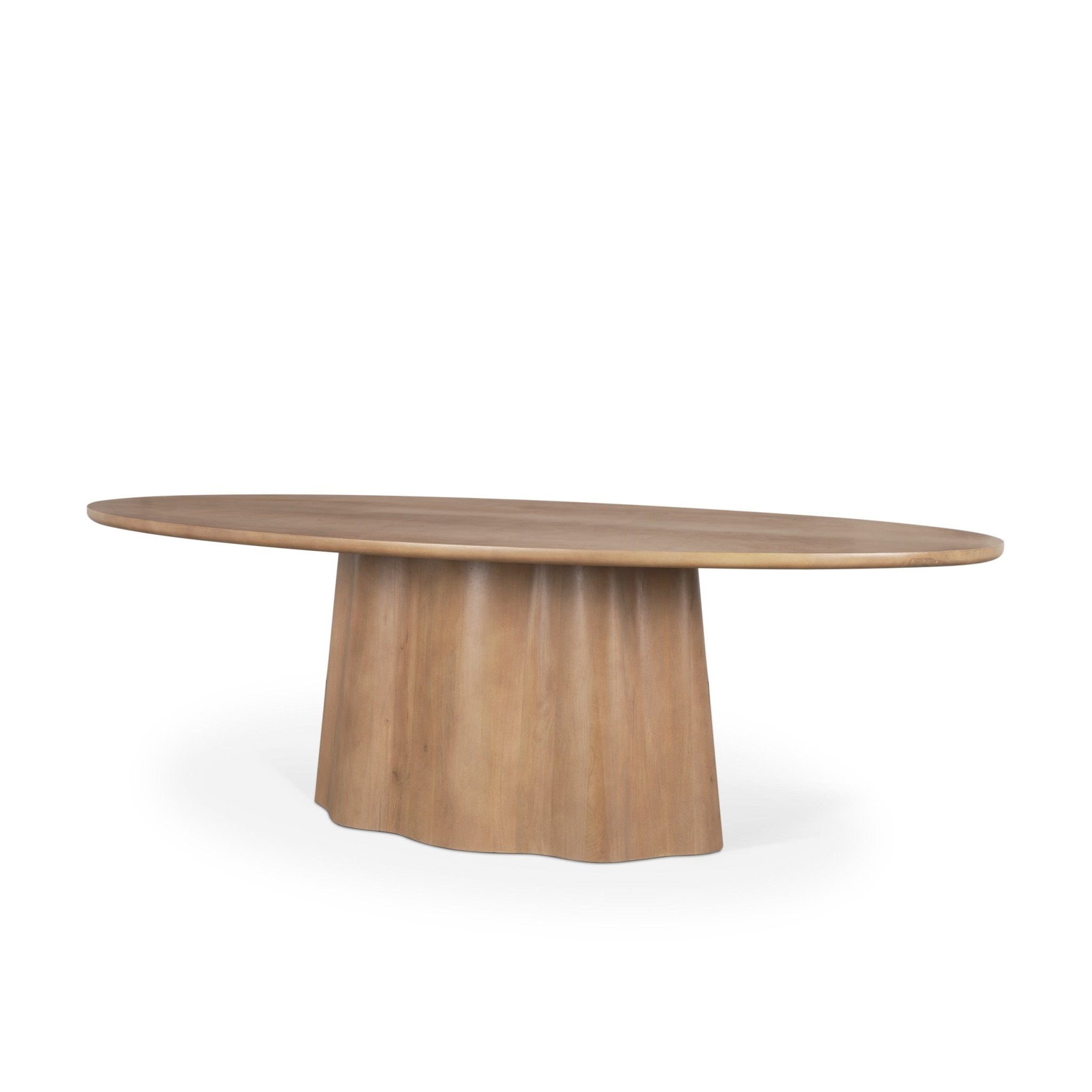 Jovani 94" Solid Light Brown Mango Wood Oval Dining Table - Central Designs