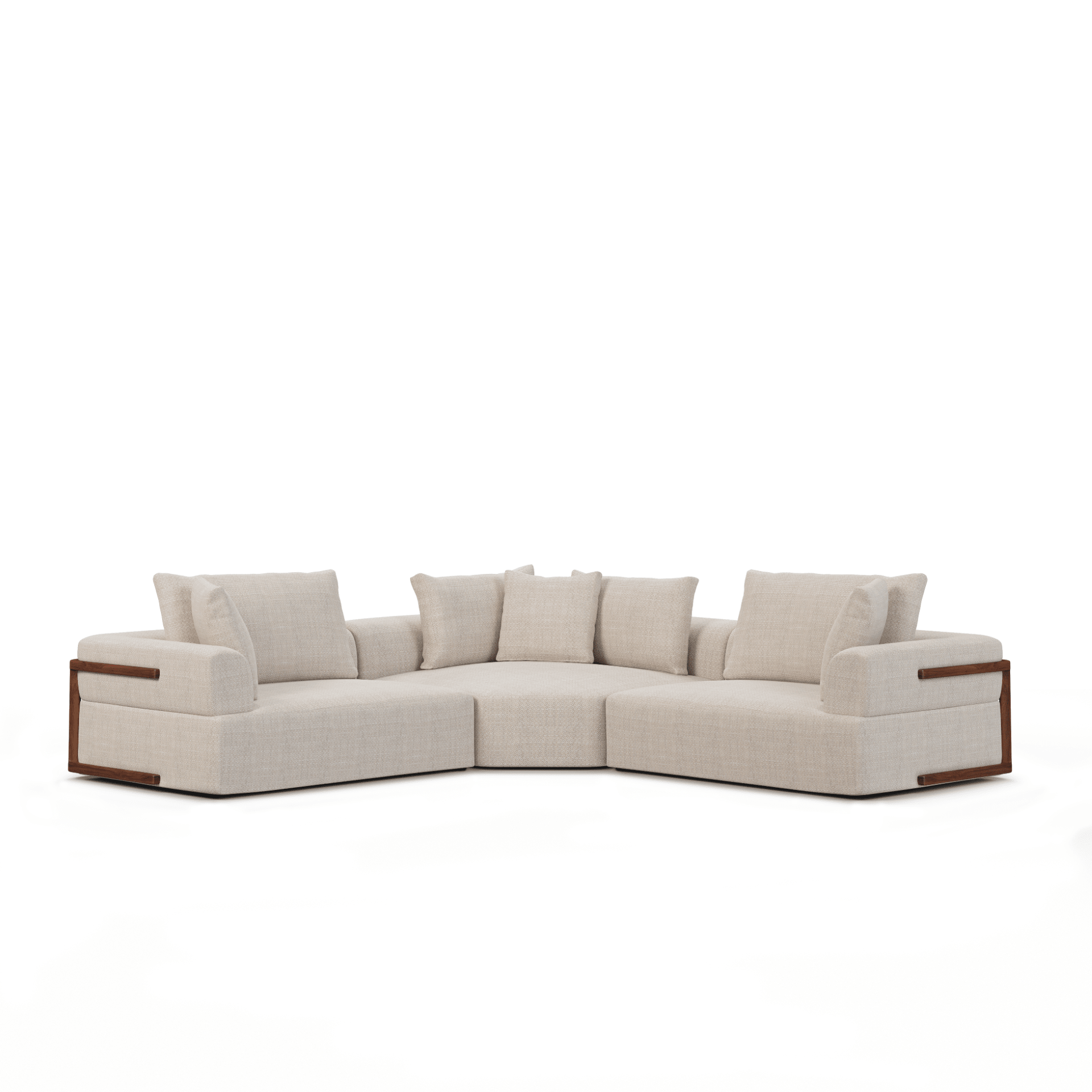 Warner Oatmeal 3 Piece Sofa Set W/Corner Piece - Central Designs