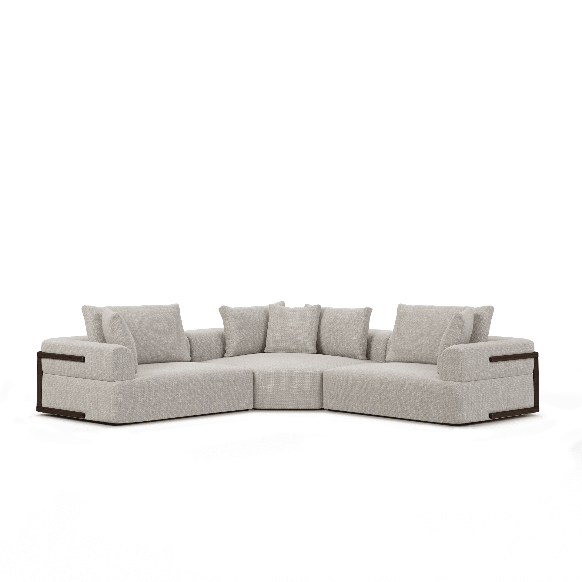 Warner Gray 3 Piece Sofa Set w/Corner Piece - Central Designs