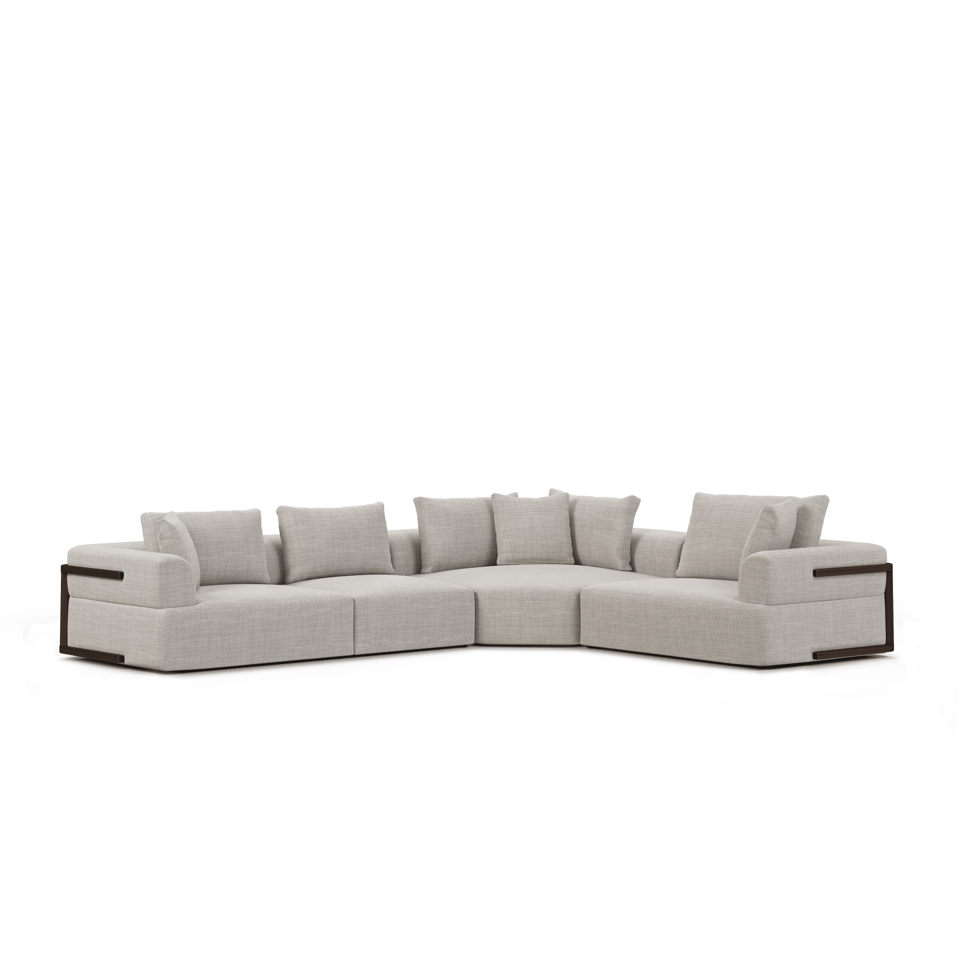 Warner Gray 3 Piece Sofa Set w/Corner Piece - Central Designs