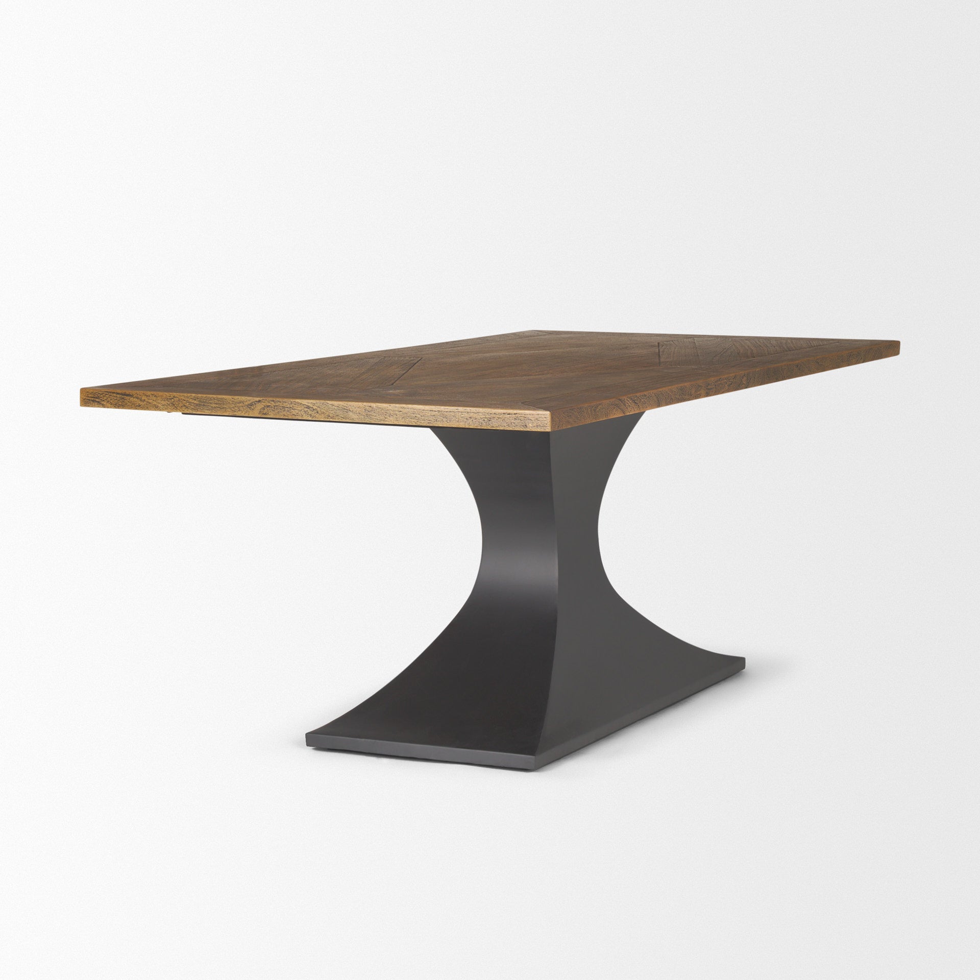 Maxton II 79x39 Rectangular Brown Solid Wood Top Dark Gunmetal Base Dining Table