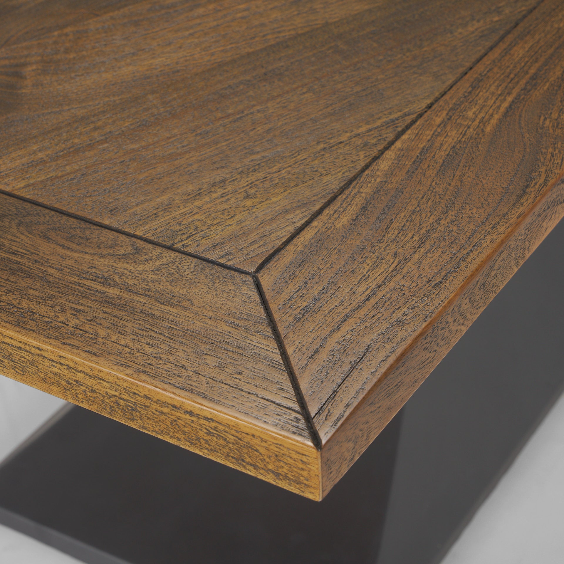 Maxton II 79x39 Rectangular Brown Solid Wood Top Dark Gunmetal Base Dining Table - Central Designs