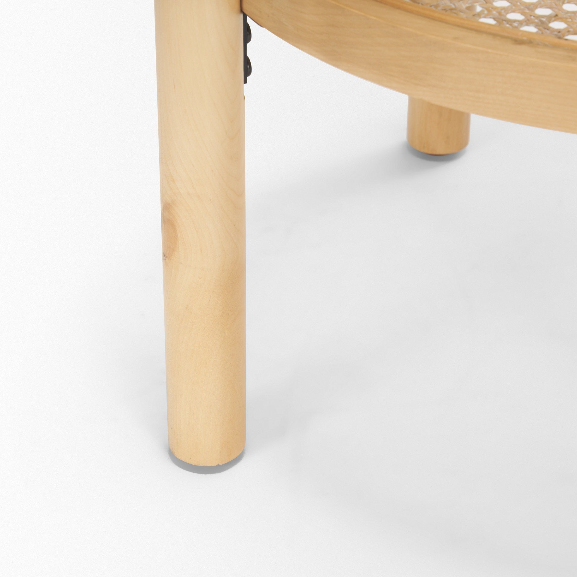 Weslyn Solid Light Brown Wood and Glass Top w/ Cane Side Table - Central Designs