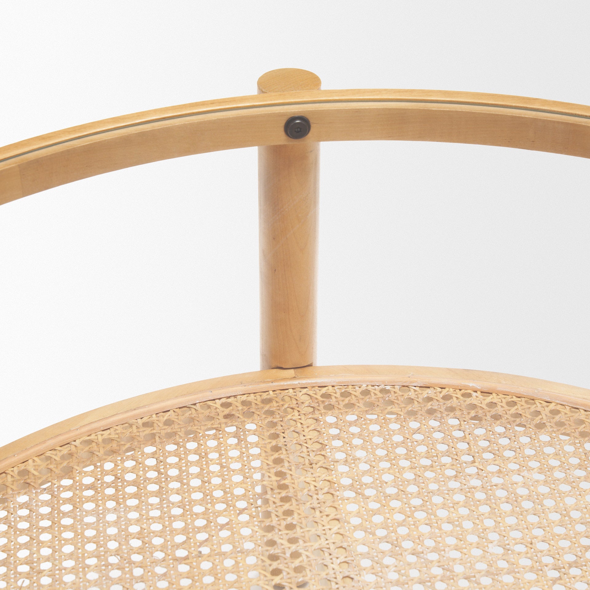 Weslyn Solid Light Brown Wood and Glass Top w/ Cane Coffee Table - Central Designs