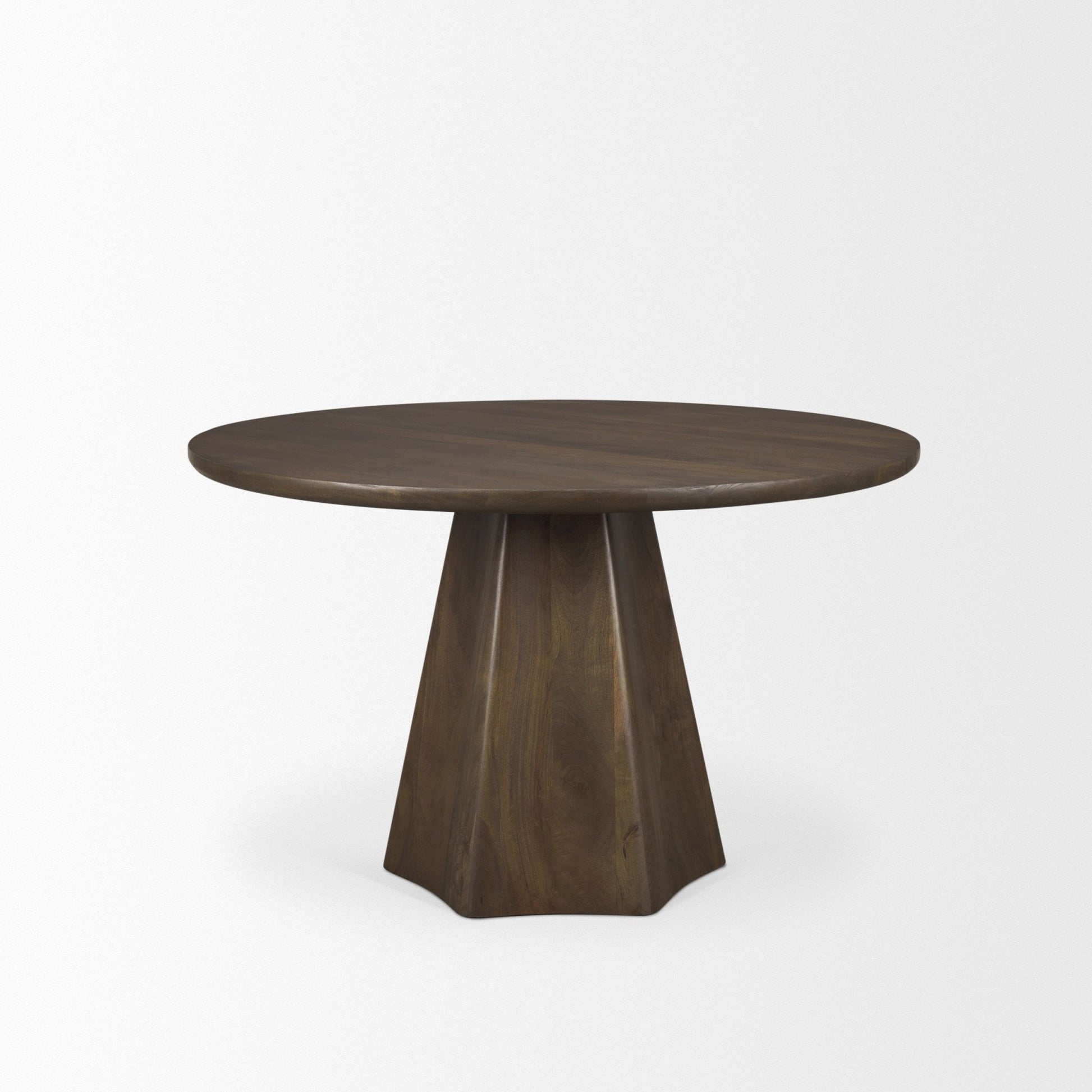Jovani 48" Solid Dark Brown Mango Wood Round Dining Table - Central Designs