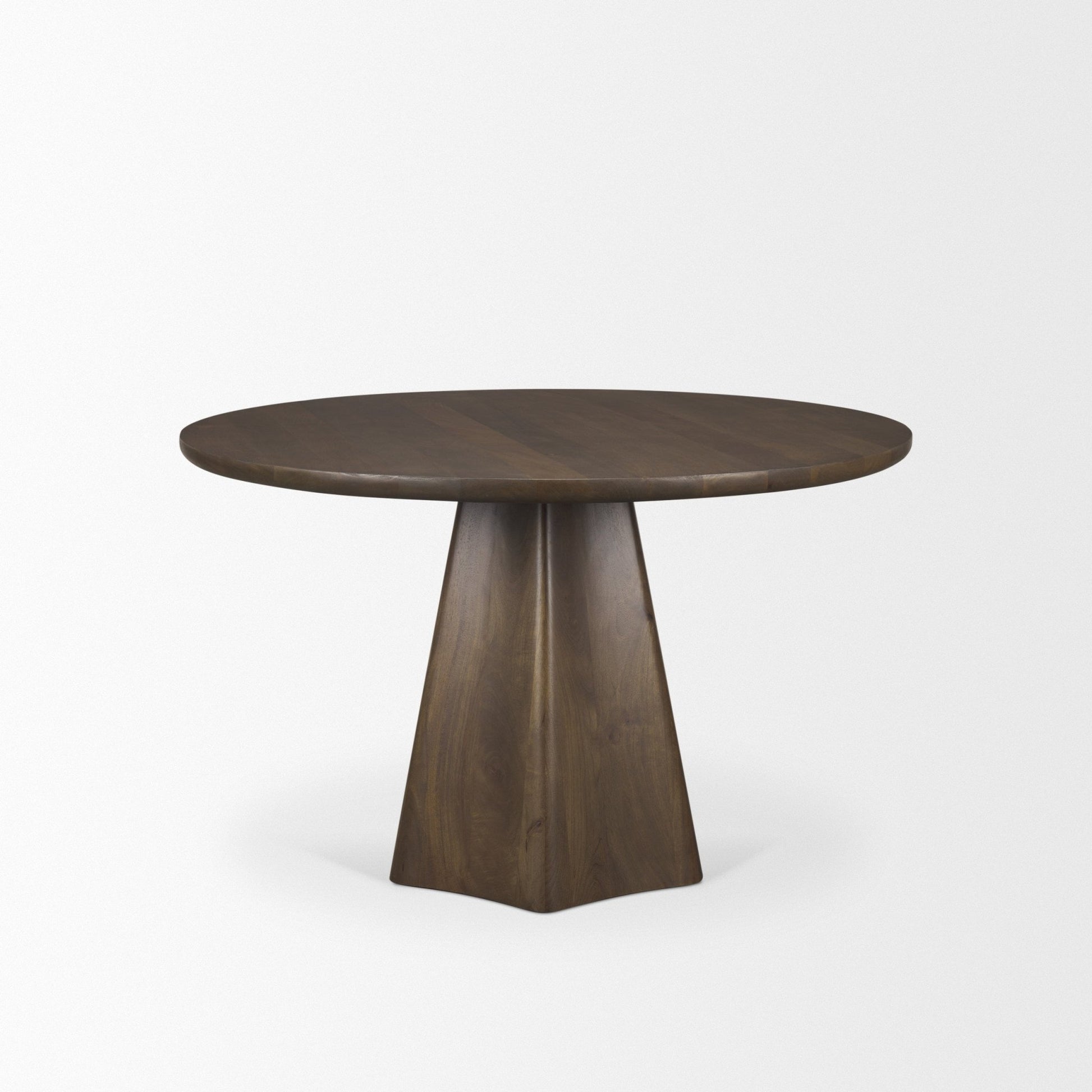 Jovani 48" Solid Dark Brown Mango Wood Round Dining Table - Central Designs