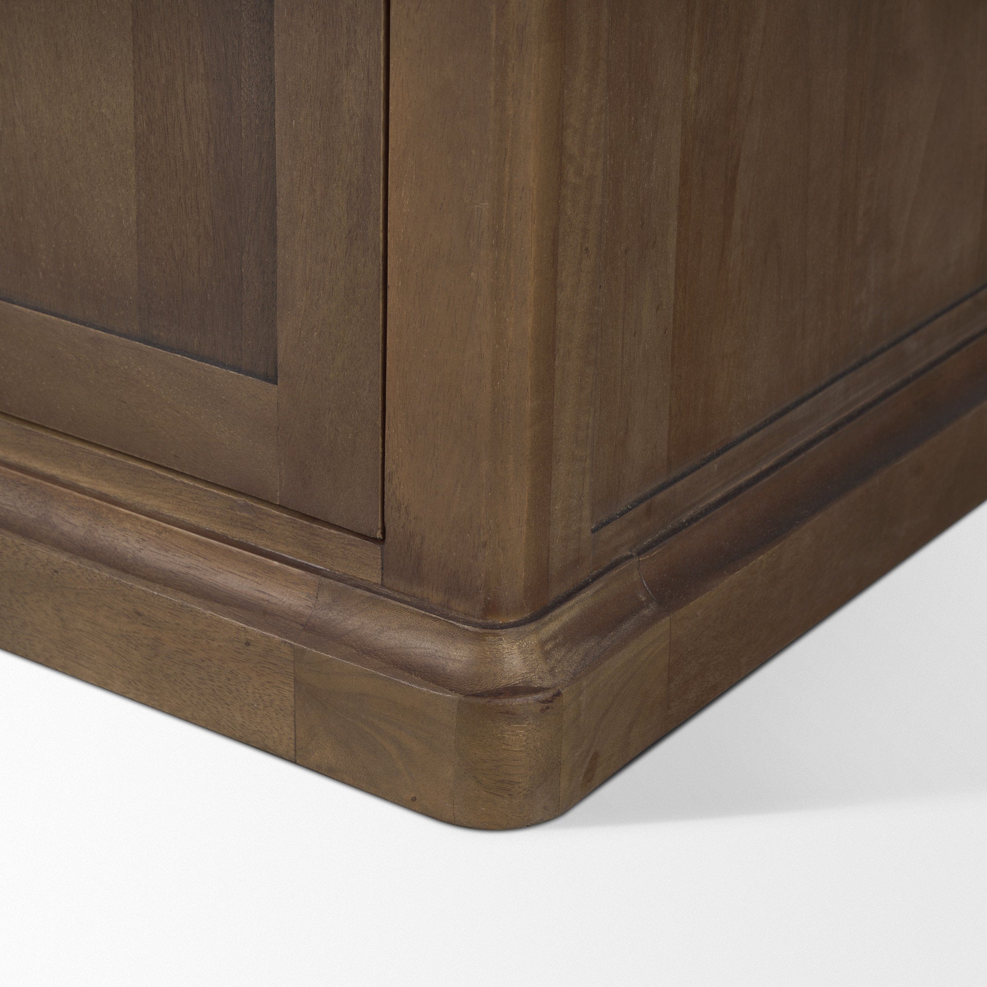 Braxton Dark Brown Wood w/ Antiqued Aged Brass Metal 3 Tiers 2 Door Shelving Unit - Central Designs