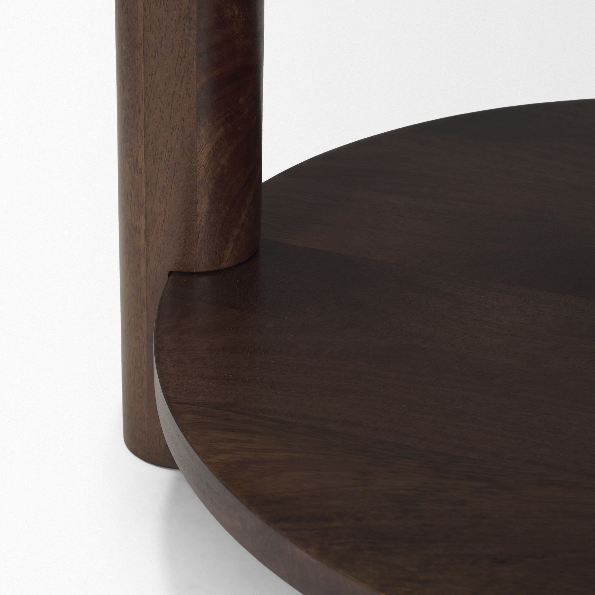 Jovia Brown Mango Wood W/ Cappuccino Marble Round Side Table - Central Designs