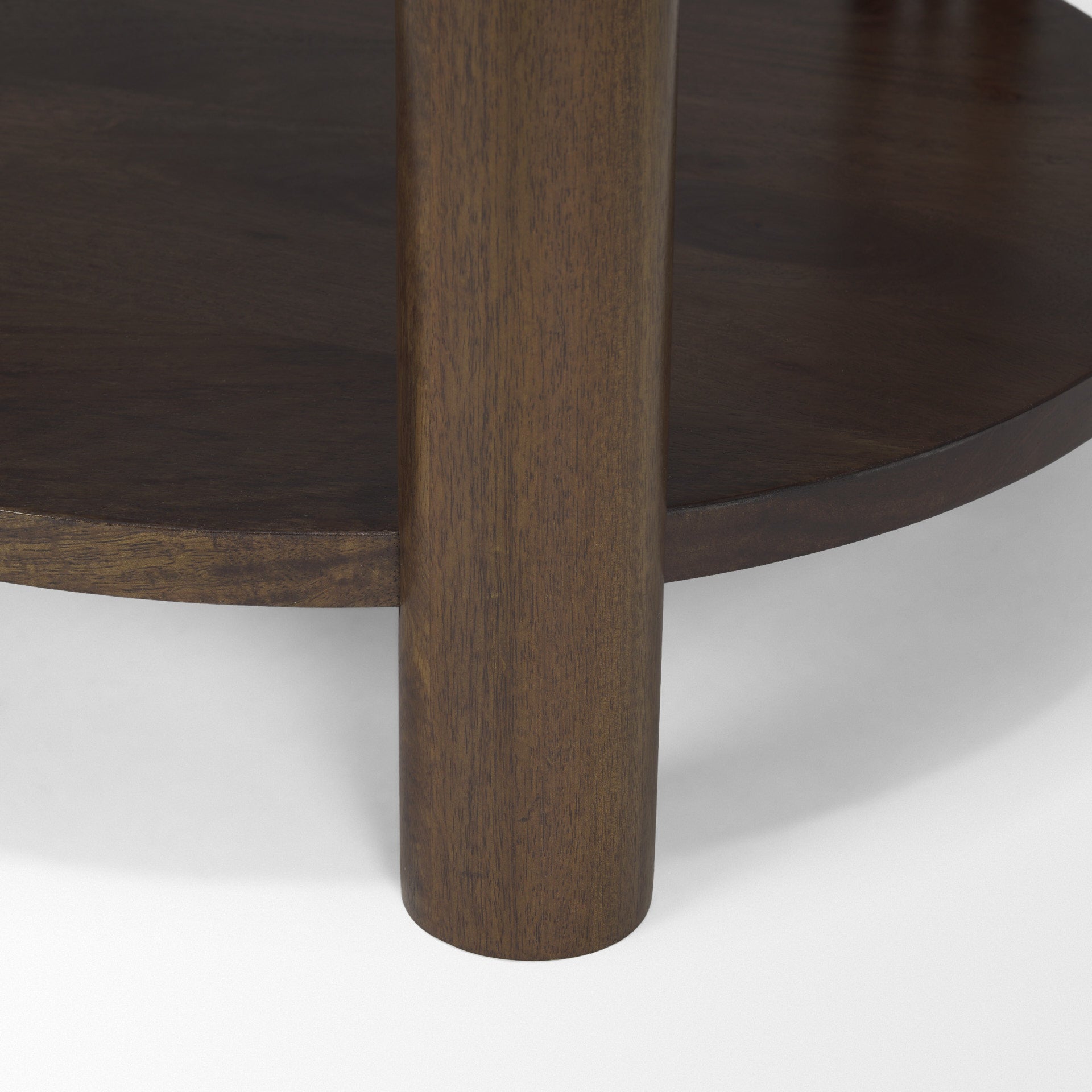 Jovia Brown Mango Wood W/ Cappuccino Marble Round Side Table - Central Designs