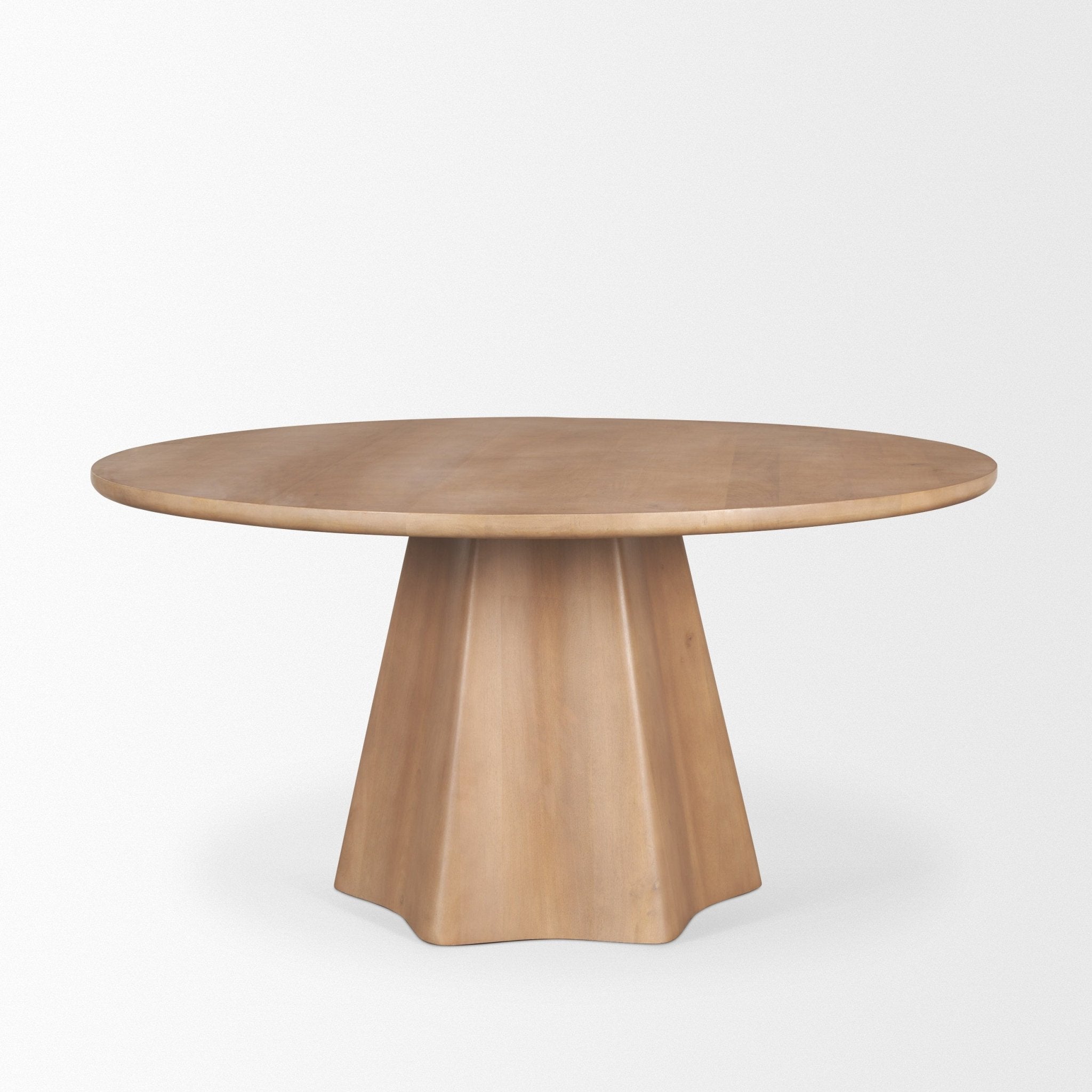 Jovani 60" Solid Light Brown Mango Wood Round Dining Table - Central Designs