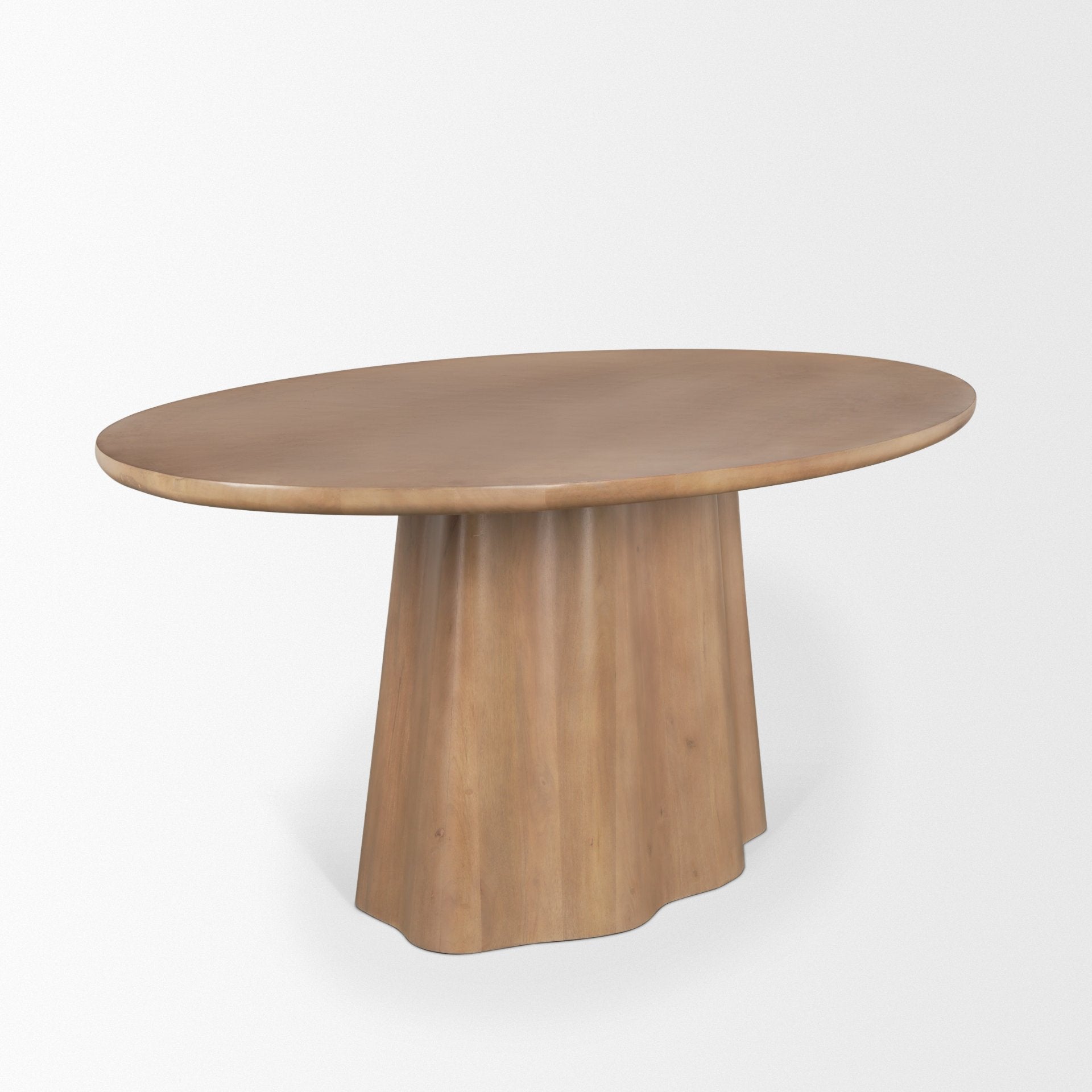 Jovani 94" Solid Light Brown Mango Wood Oval Dining Table - Central Designs