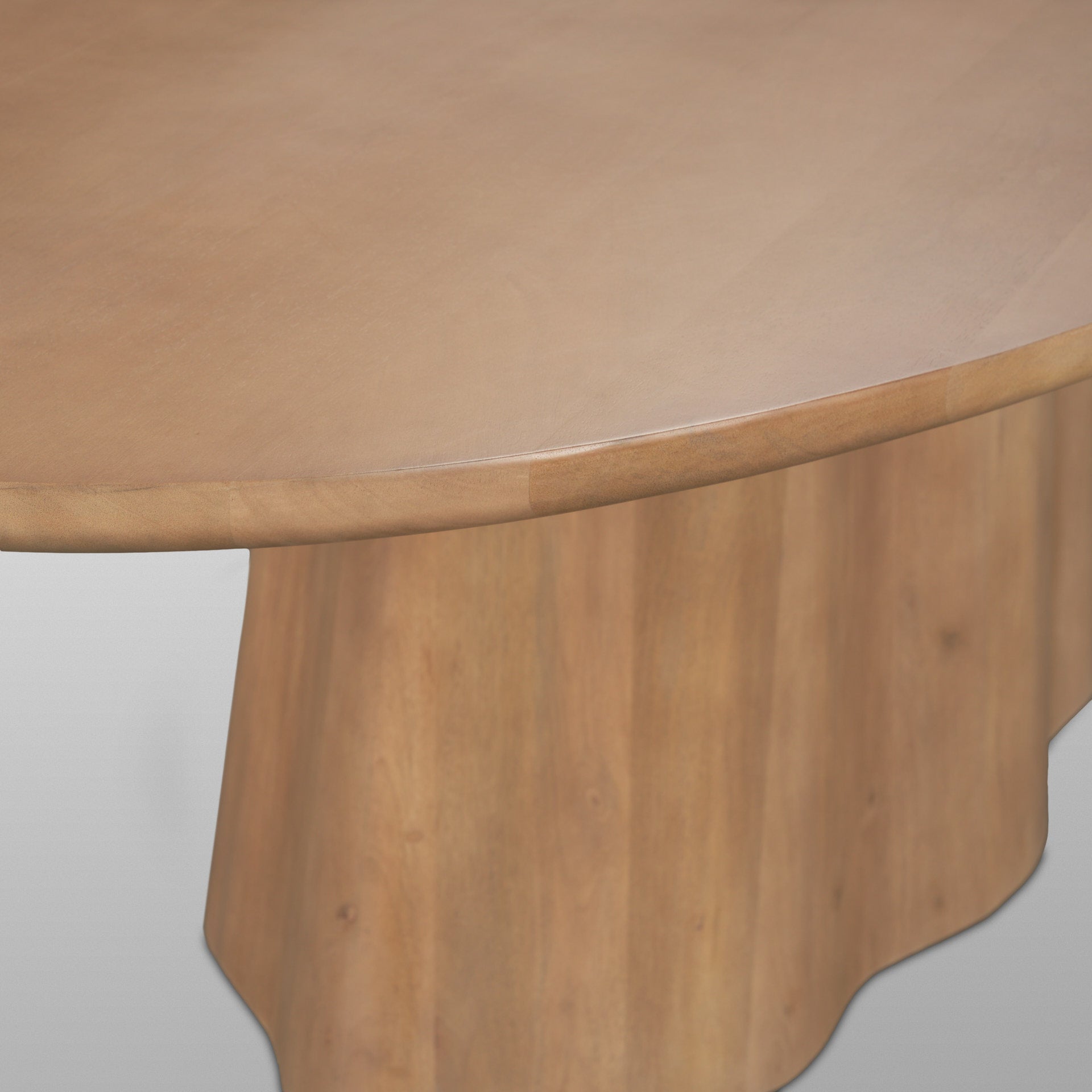 Jovani 94" Solid Light Brown Mango Wood Oval Dining Table - Central Designs