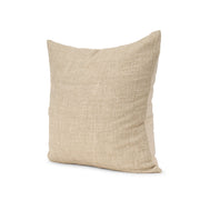 Jeren Beige Checker Textured Cotton - Linen Decorative Square Pillow Cover - Central Designs