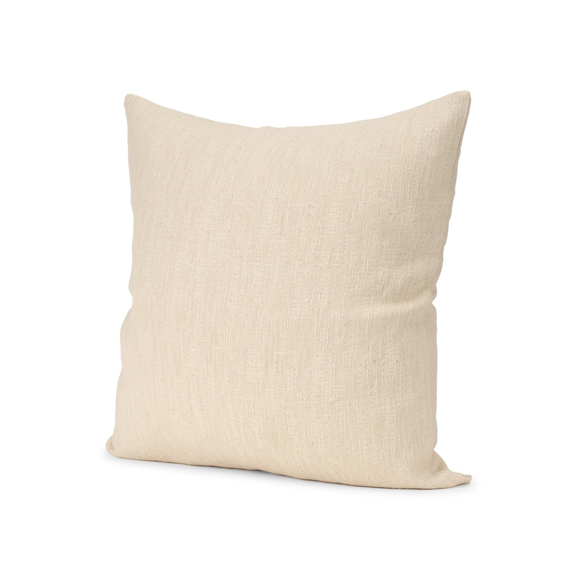 Jenner Cream Cotton - Linen Blend Decorative Square Pillow Cover - Central Designs