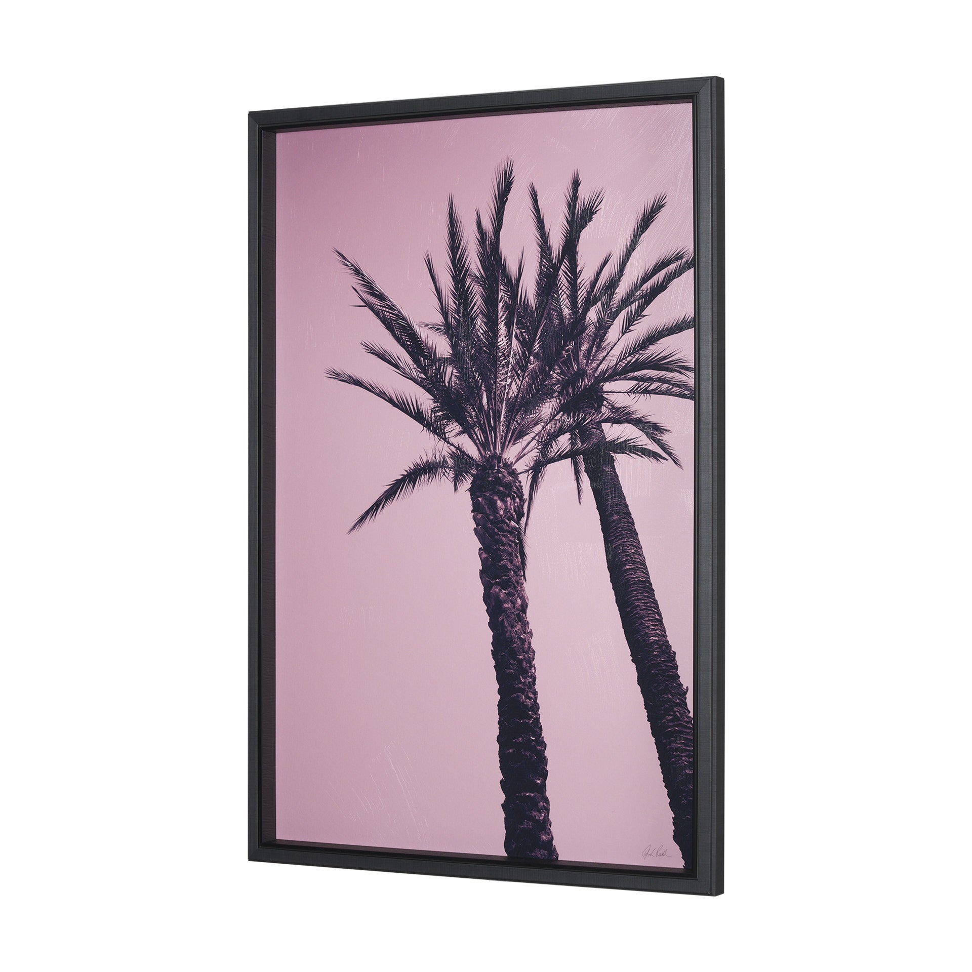 Pink Palms I by Deborah Revell a Hand Embellished Framed Photo Art Print - Central Designs
