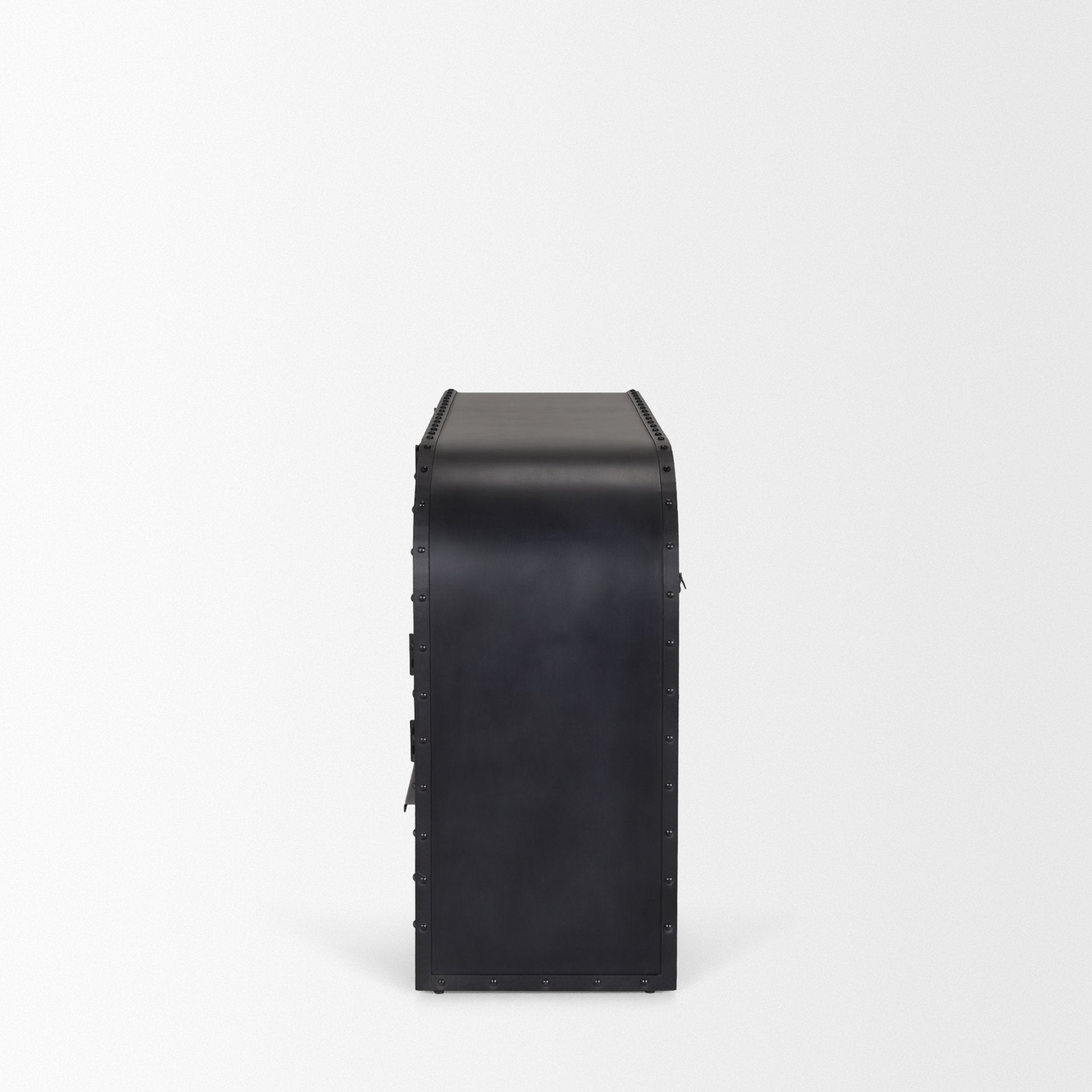 Gehry I 62.3x16.5 Black Metal Frame w/Wood Accent 4 Cabinet Door Two Drawer Sideboard - Central Designs