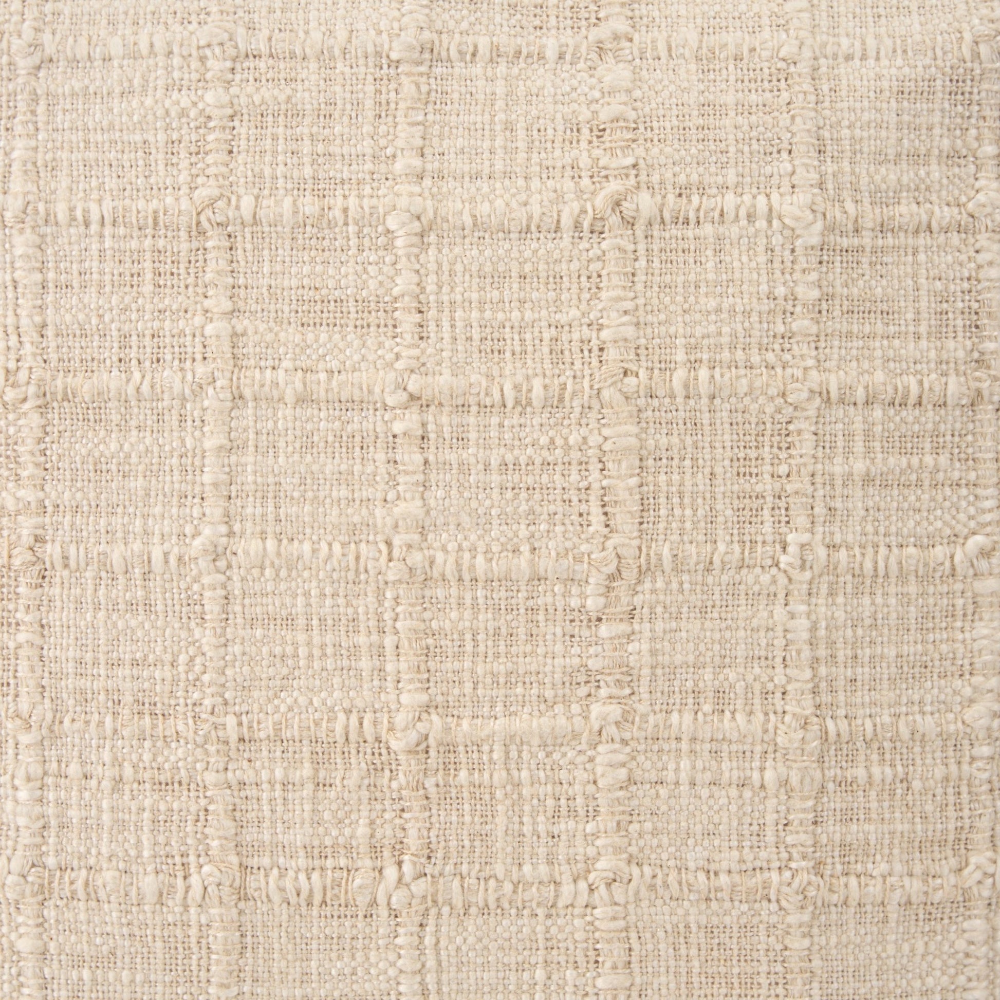 Jacory Cream Checker Textured Decorative Square Pillow Cover - Central Designs
