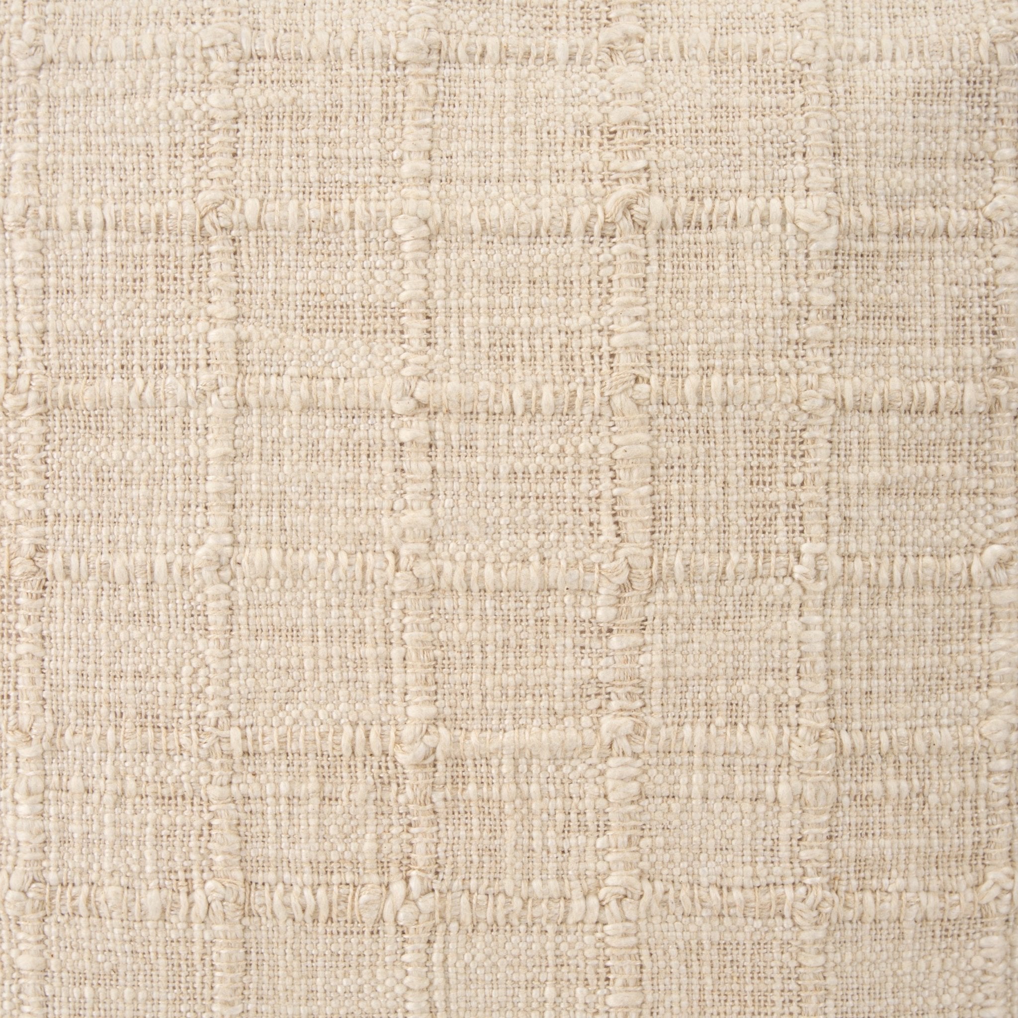 Jacory Cream Checker Textured Decorative Square Pillow Cover - Central Designs